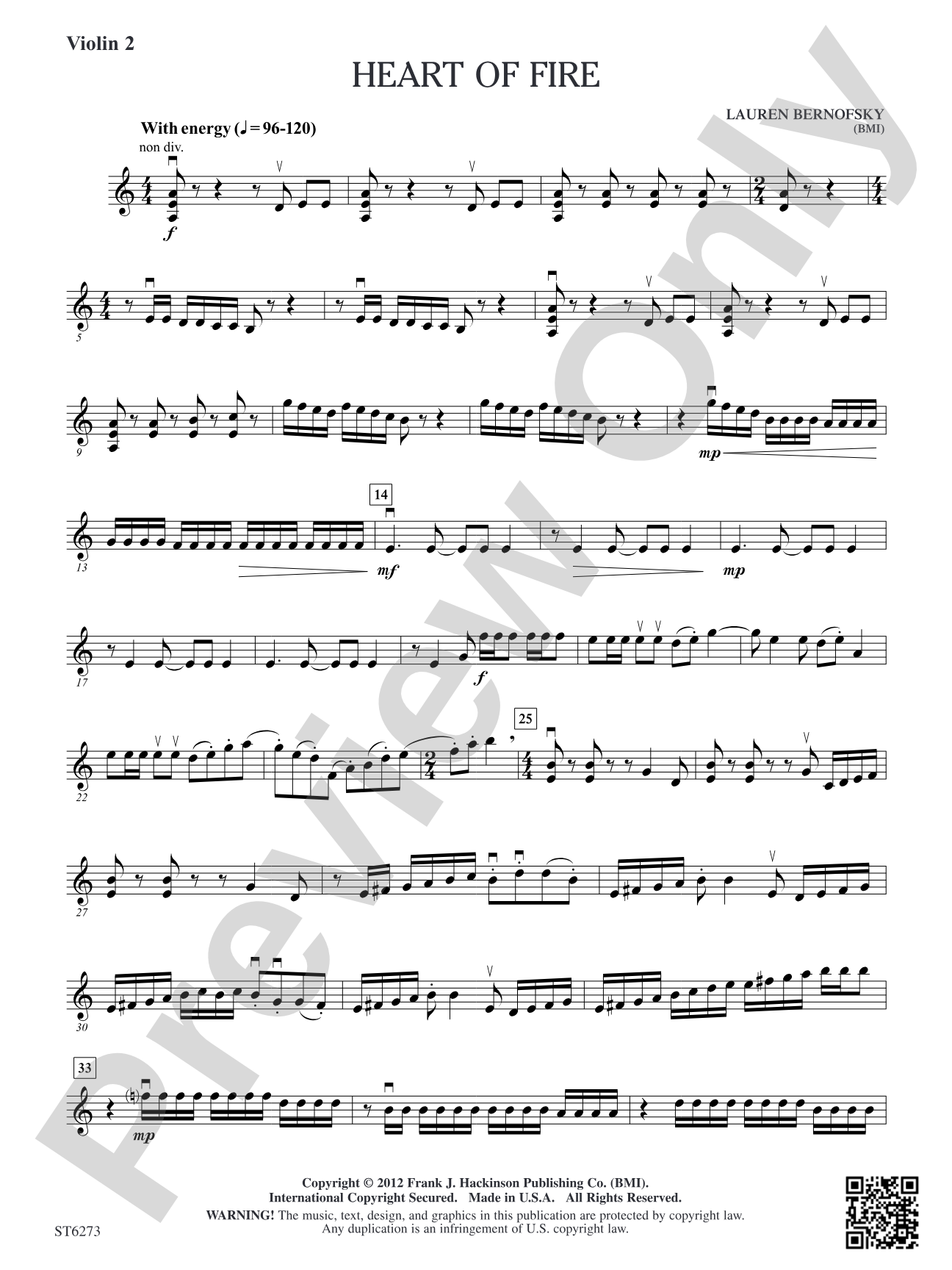 Heart of Fire: Violin 2