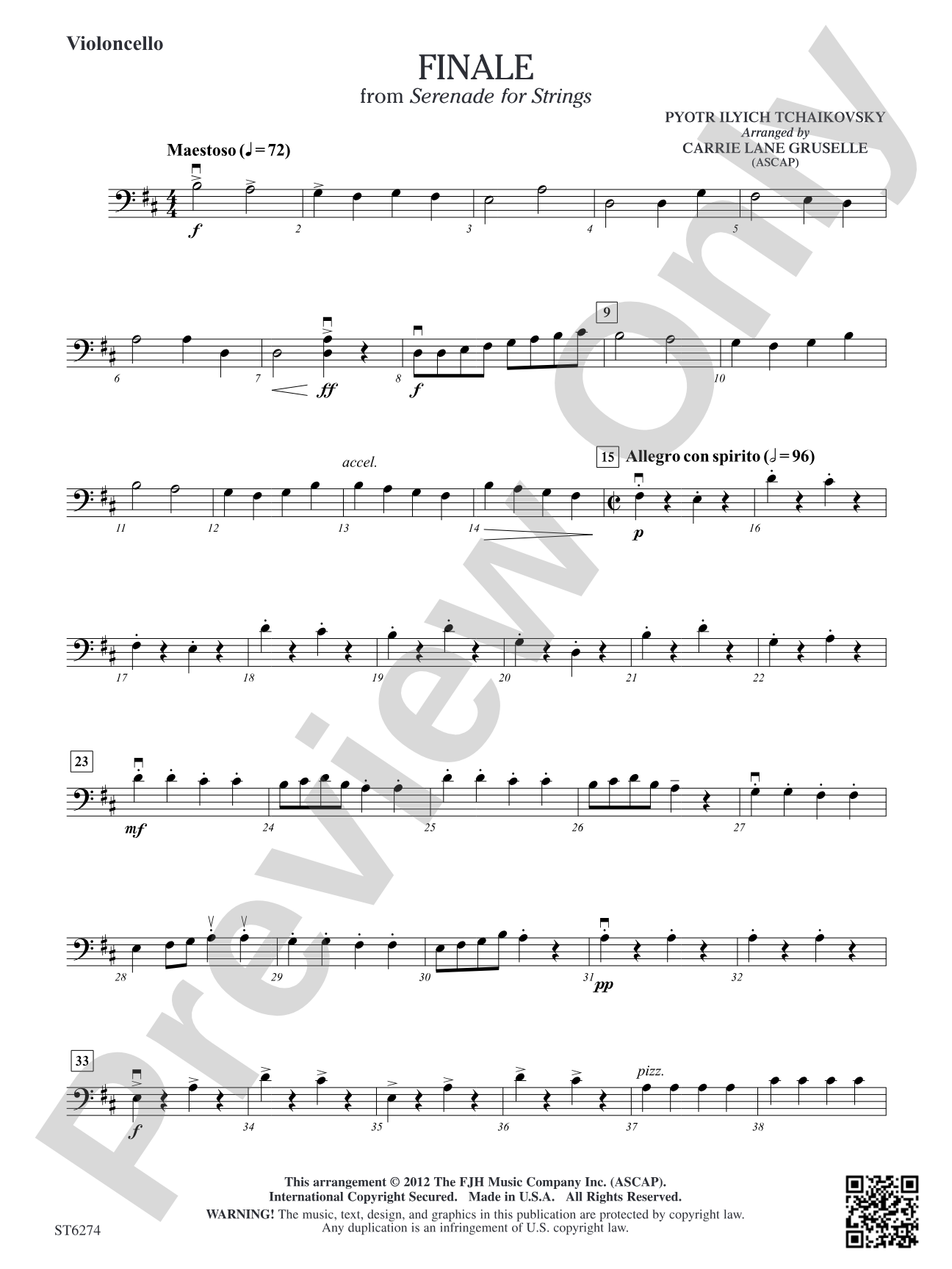 Finale from Serenade for Strings: Violoncello