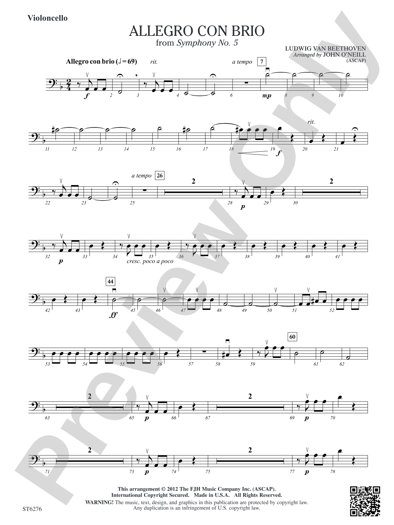 Allegro con brio from Symphony No. 5: Violoncello