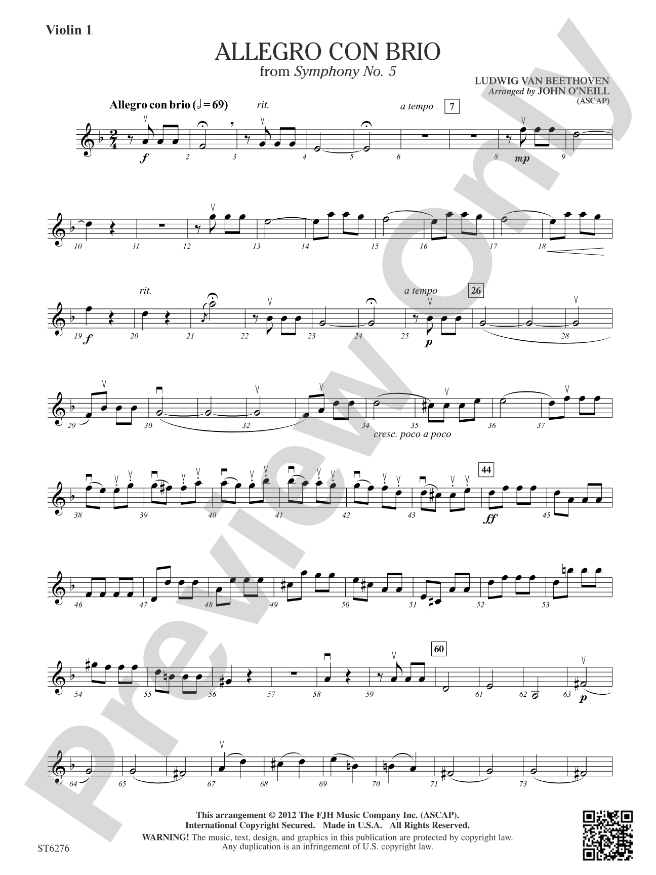 Allegro con brio from Symphony No. 5: Violin 1