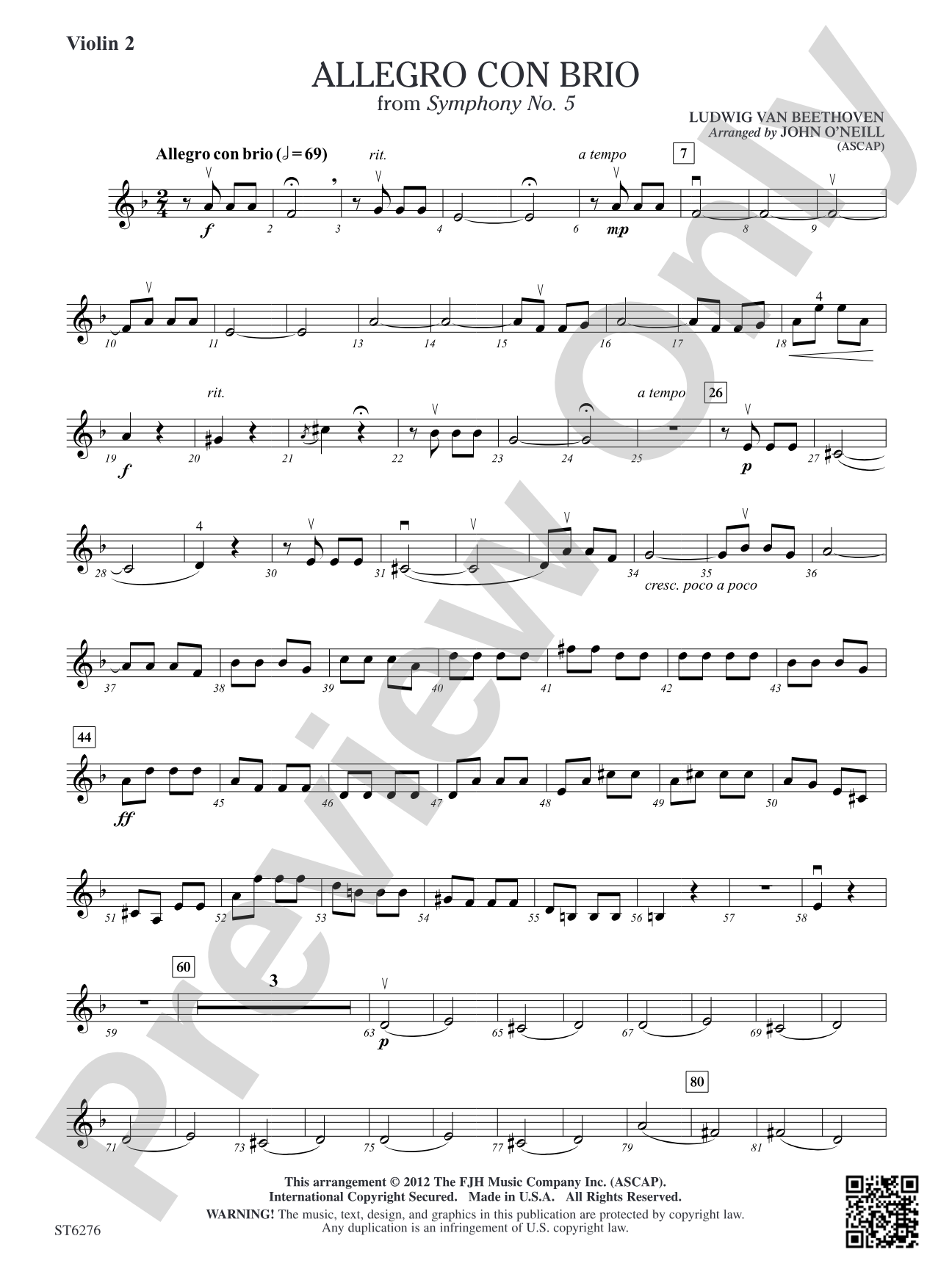 Allegro con brio from Symphony No. 5: Violin 2