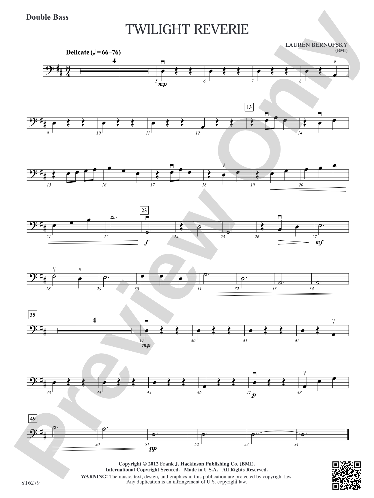 Twilight Reverie: Double Bass