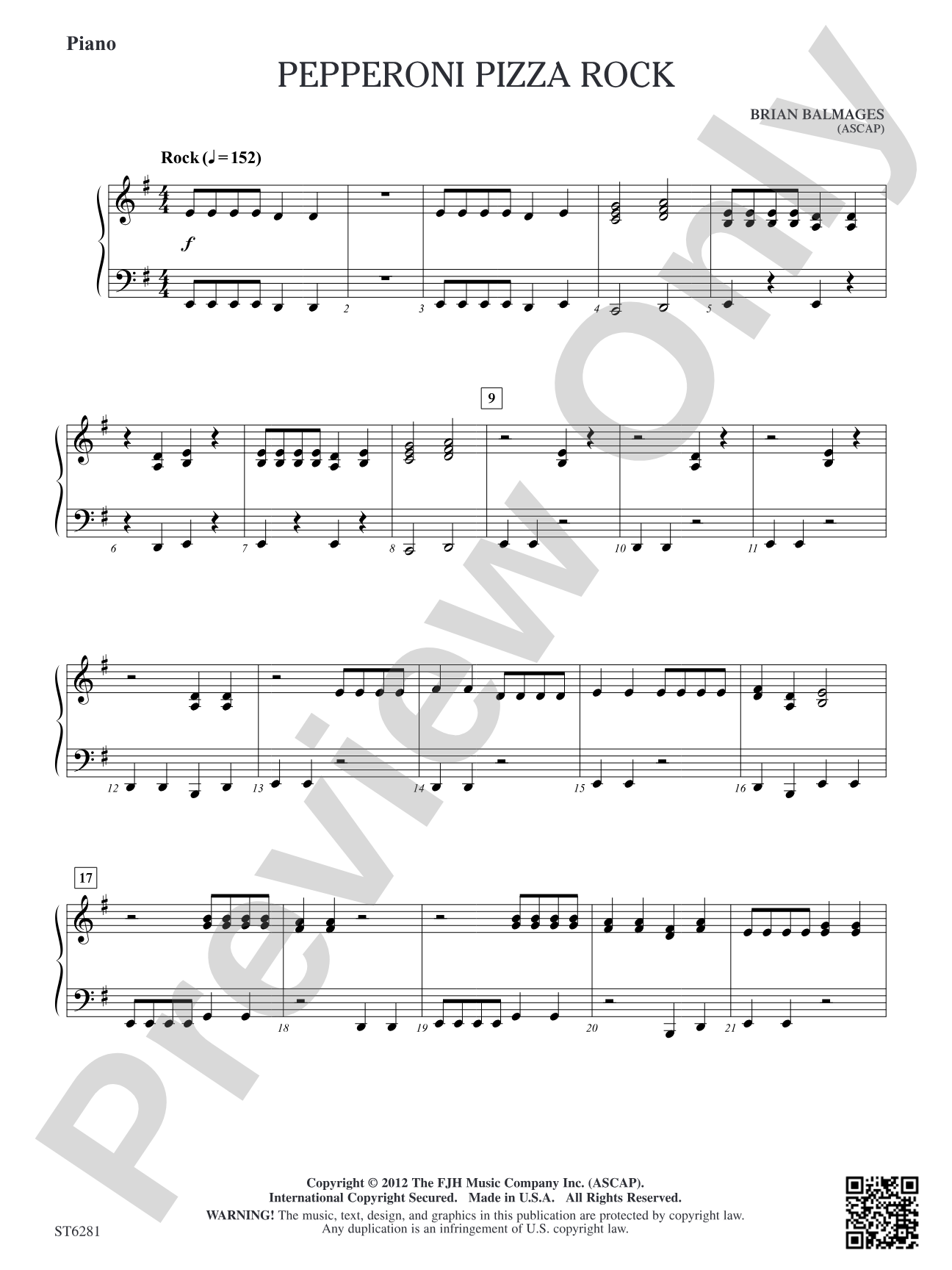 Pepperoni Pizza Rock: Piano