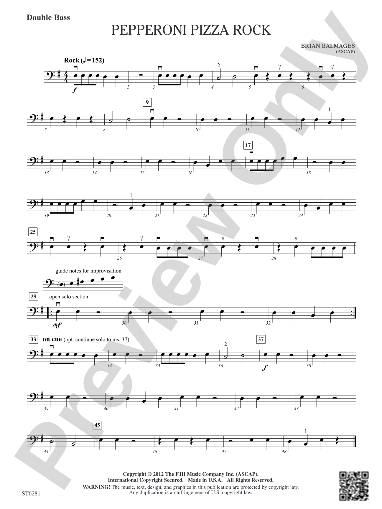 Pepperoni Pizza Rock: Double Bass