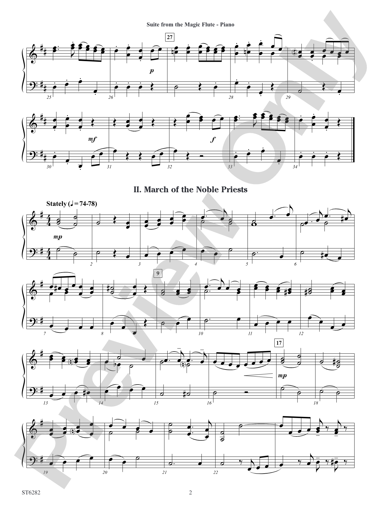 Suite from the Magic Flute: Piano