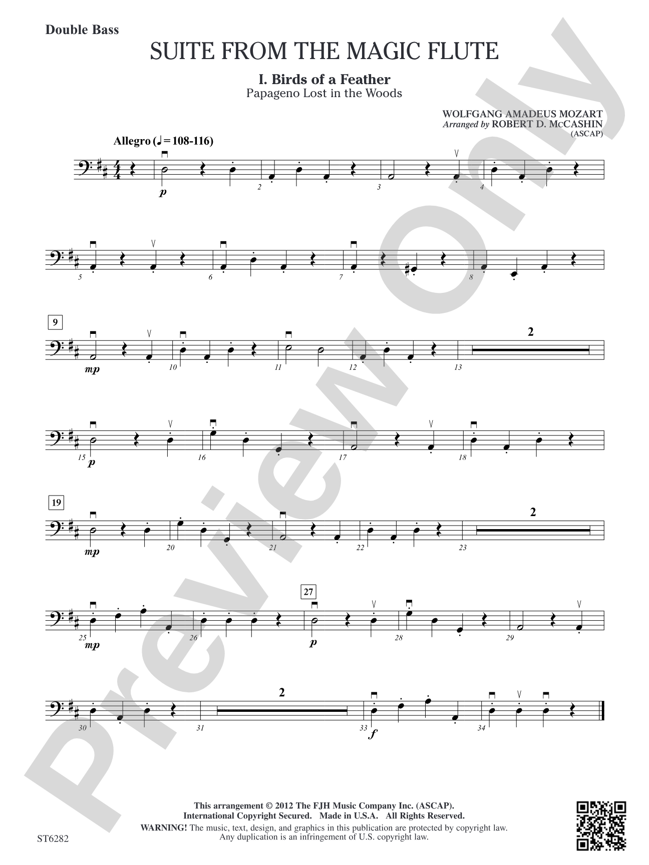 Suite from the Magic Flute: Double Bass