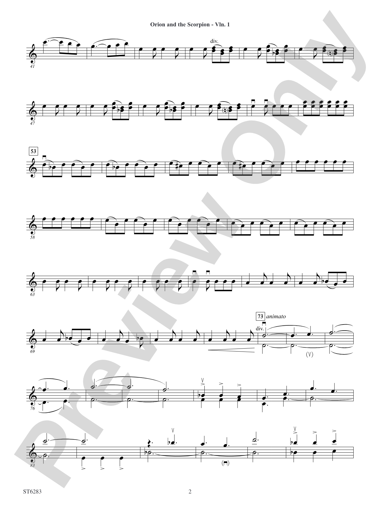 Orion and the Scorpion: Violin 1