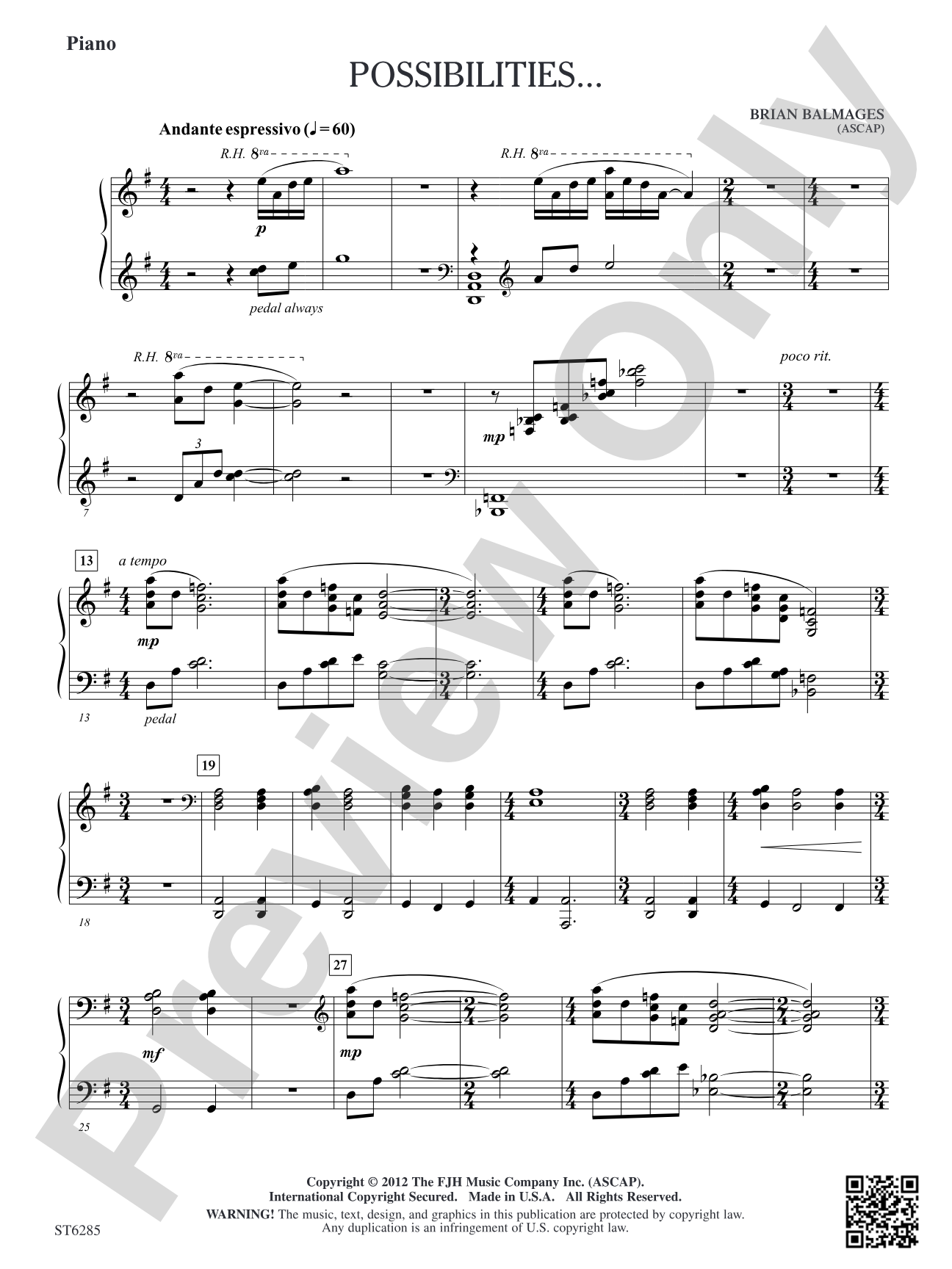 Possibilities...: Piano