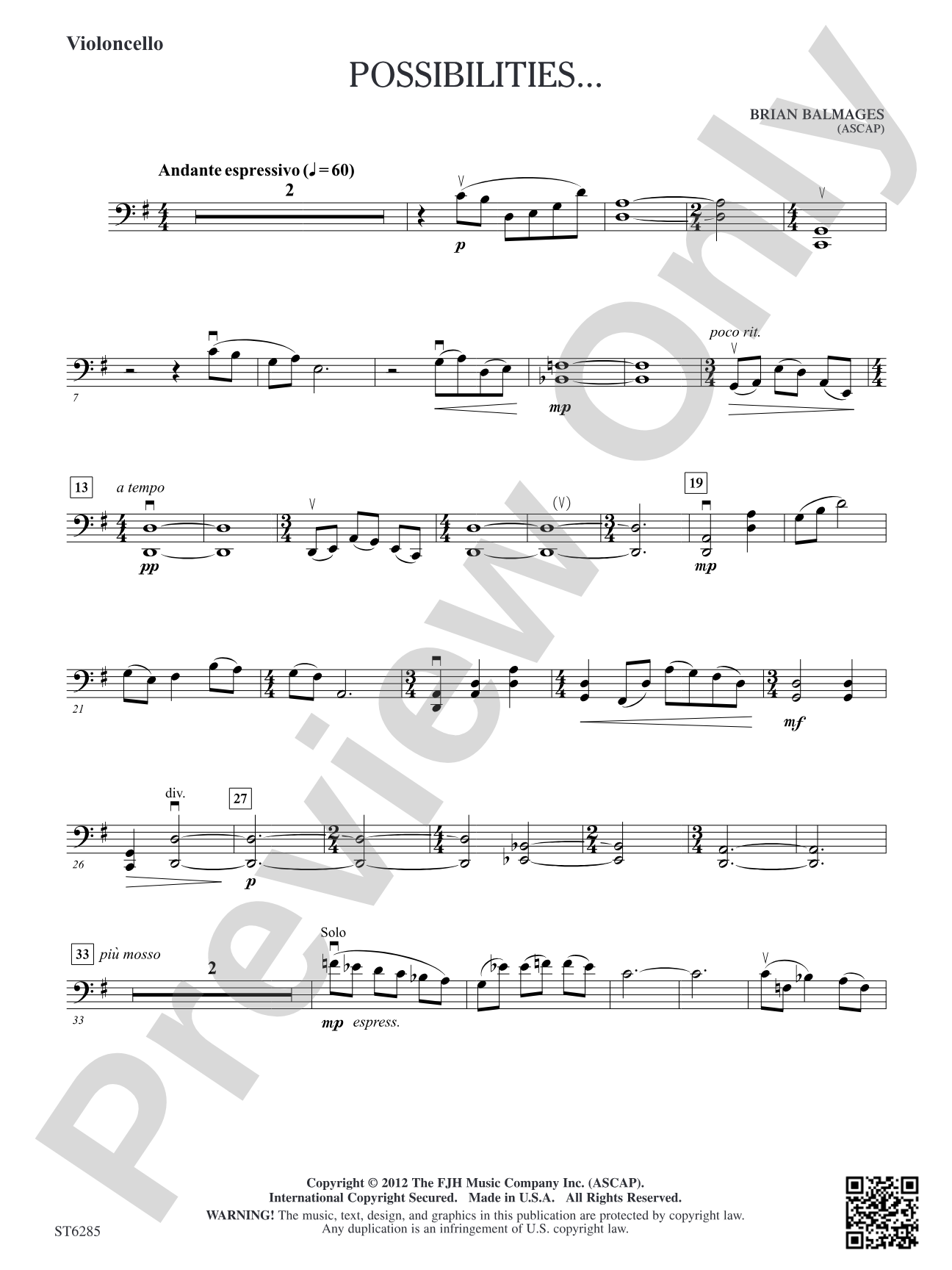 Possibilities...: Violoncello