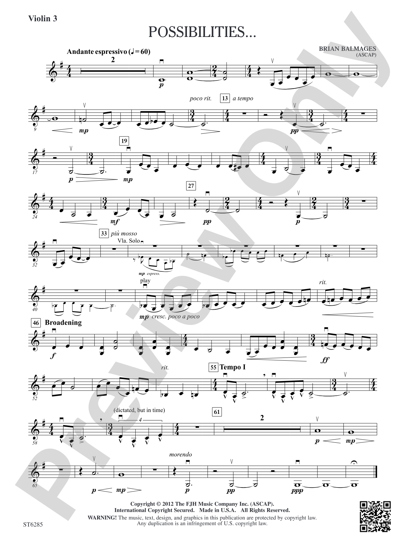 Possibilities...: Violin 3 (Viola T.C.)