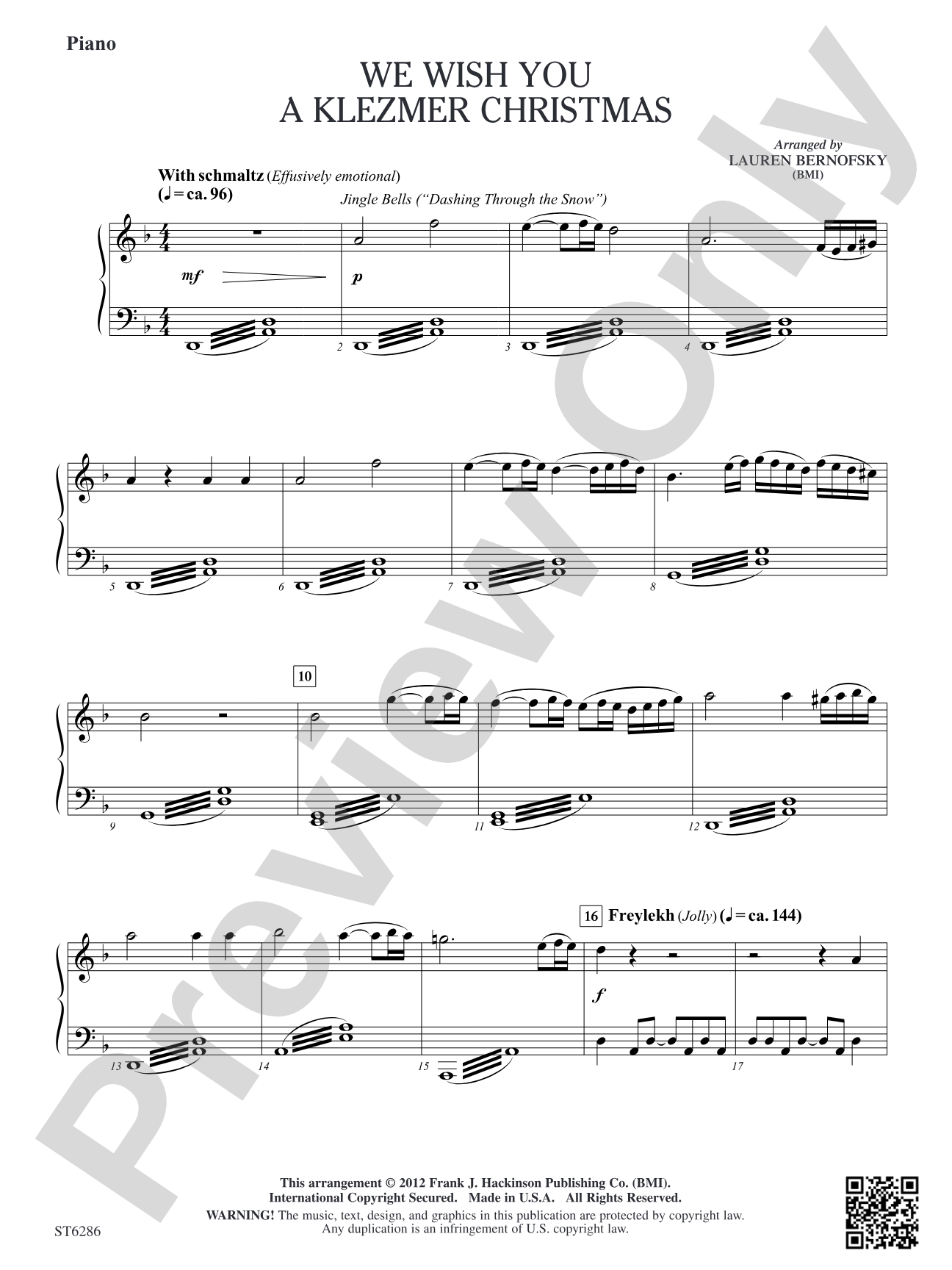 We Wish You a Klezmer Christmas: Piano