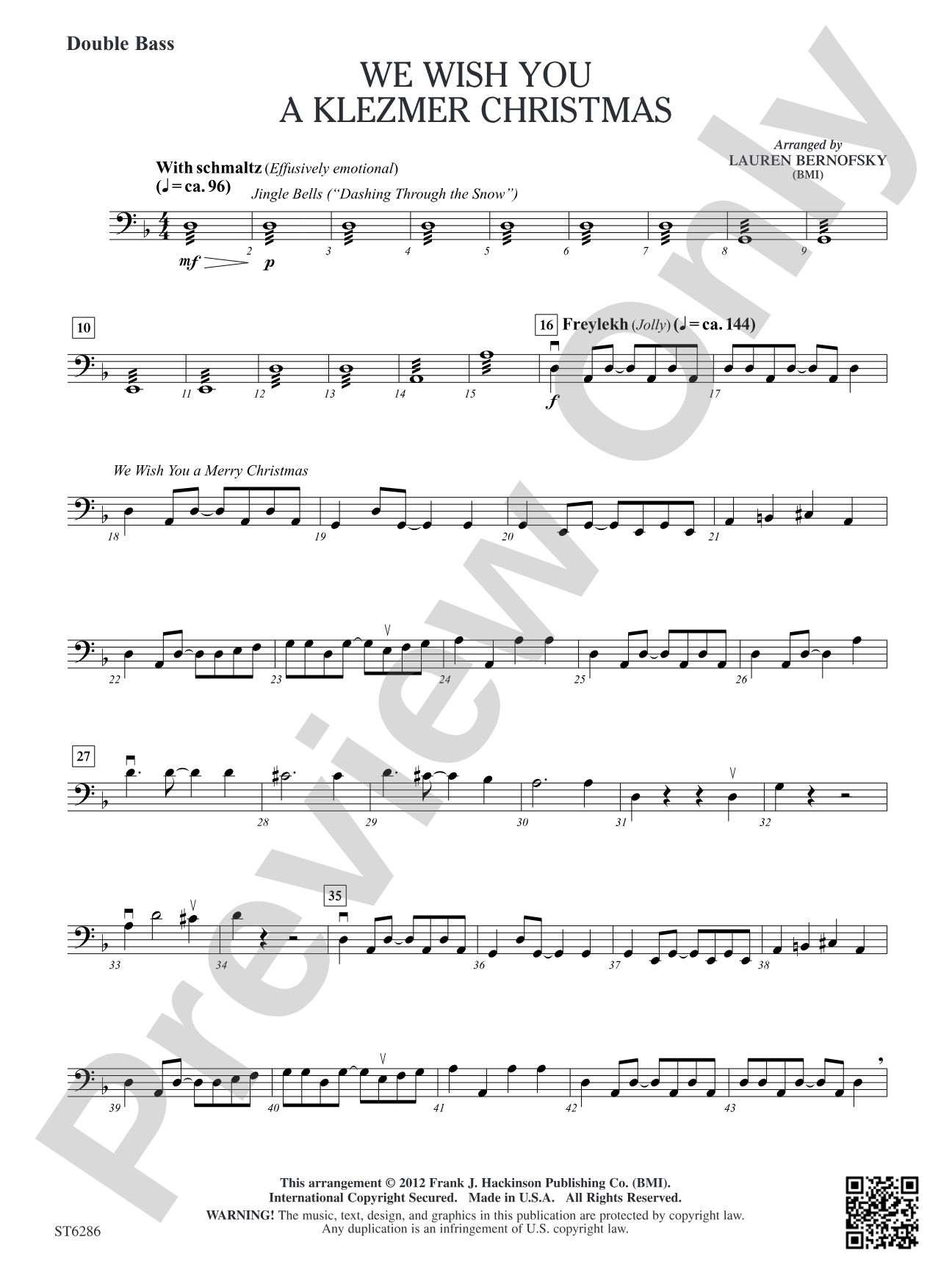 We Wish You a Klezmer Christmas: Double Bass