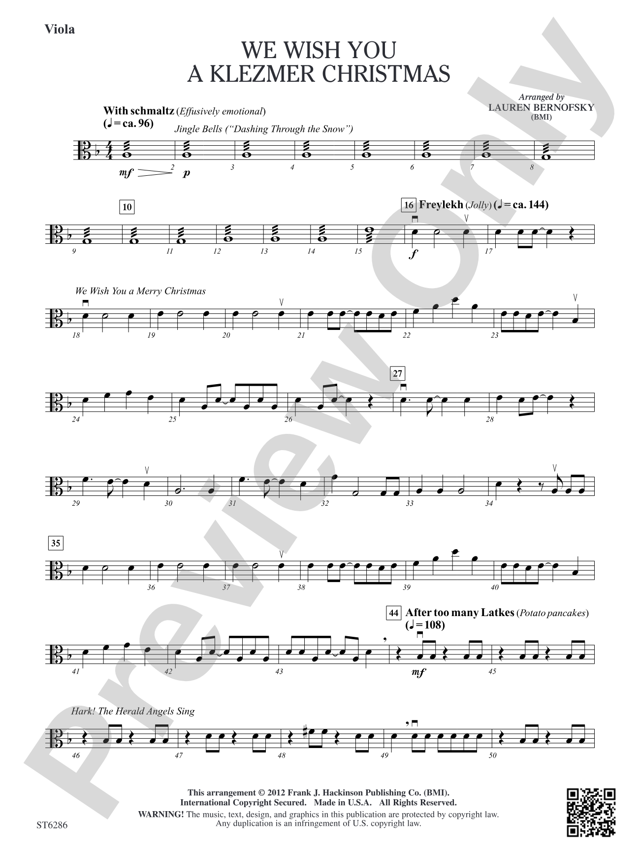 We Wish You a Klezmer Christmas: Viola
