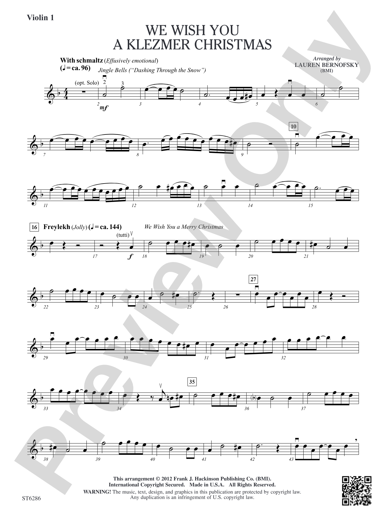 We Wish You a Klezmer Christmas: Violin 1