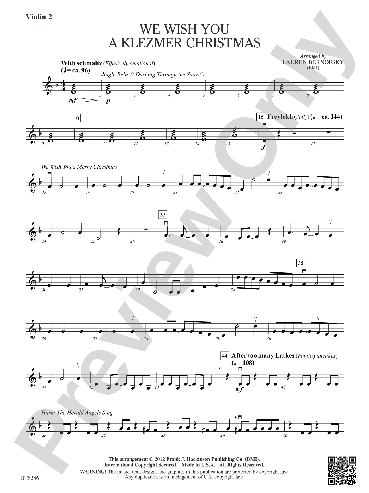 We Wish You a Klezmer Christmas: Violin 2