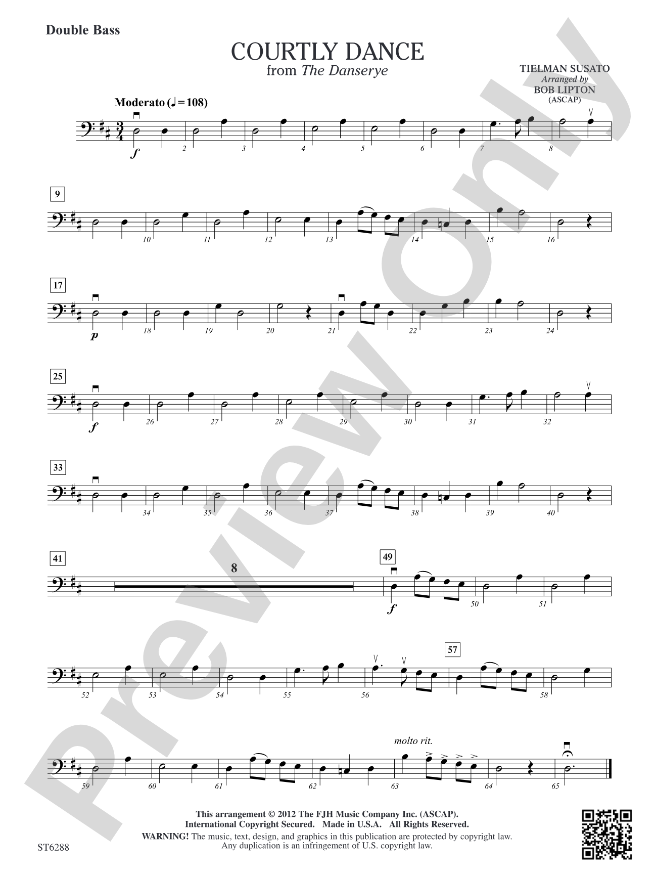 Courtly Dance from The Danserye: Double Bass