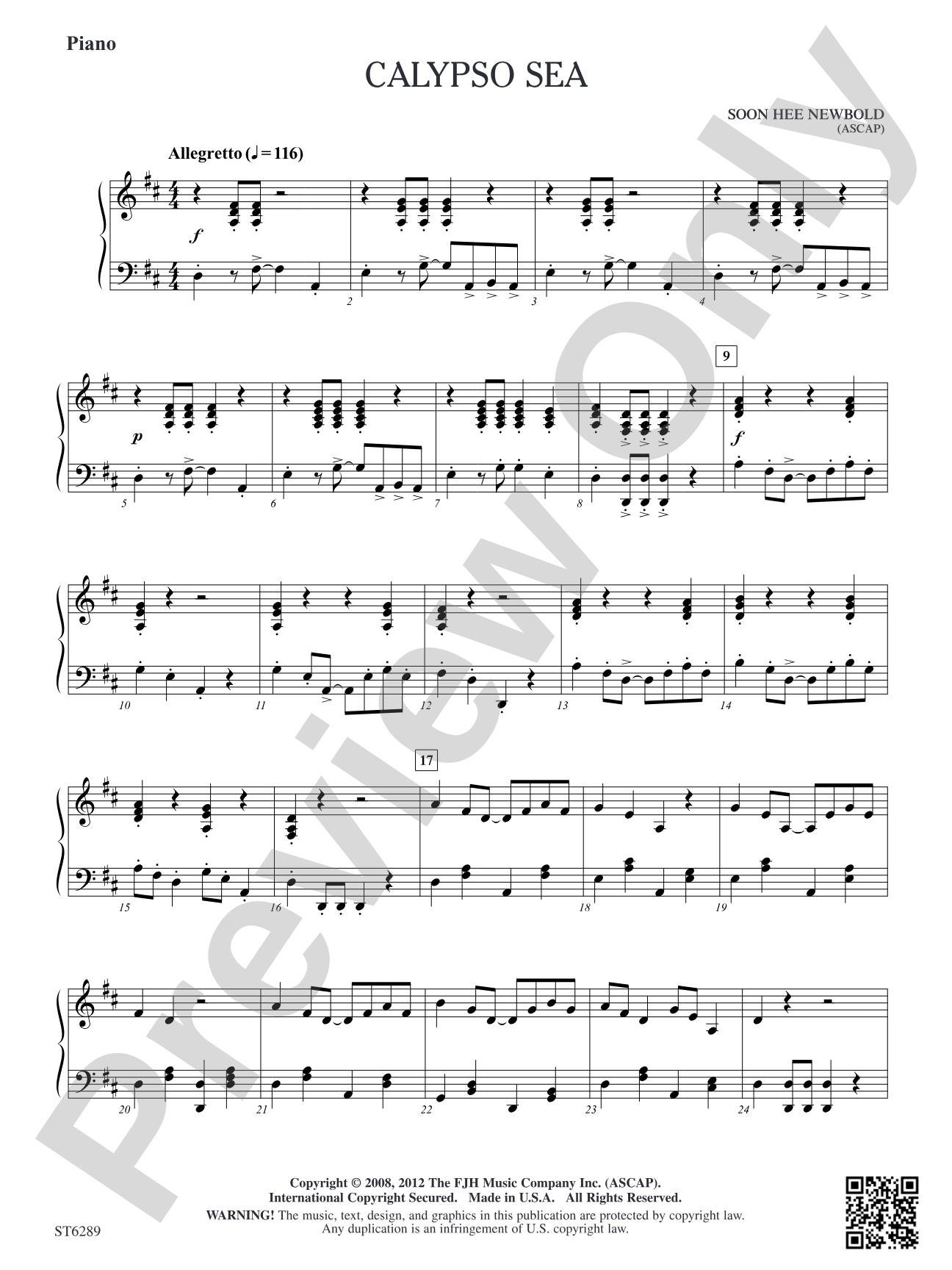 Calypso Sea: Piano