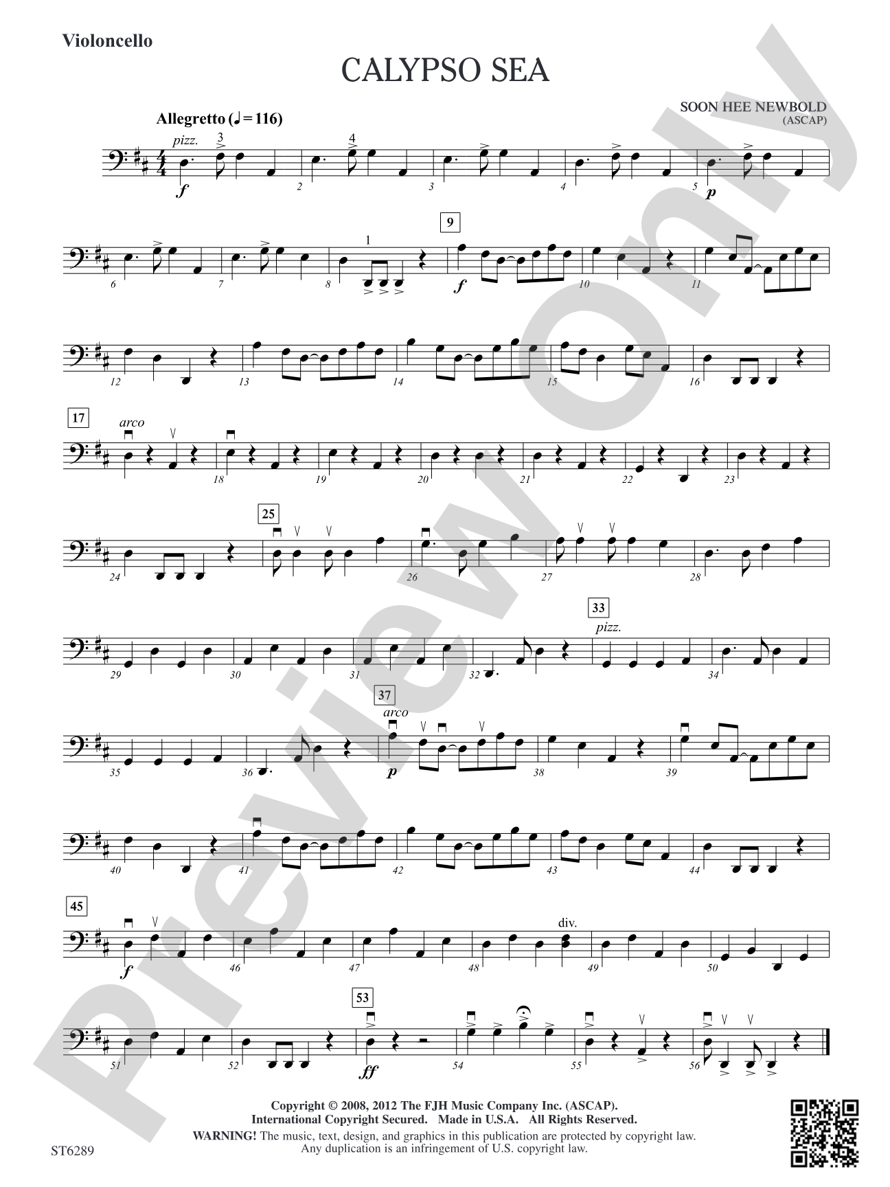 Calypso Sea: Violoncello
