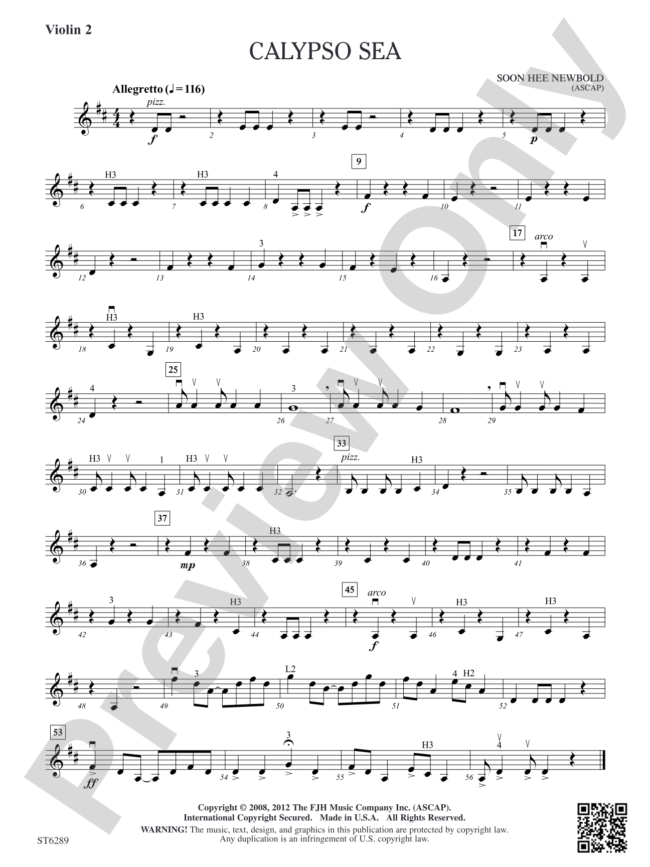 Calypso Sea: Violin 2