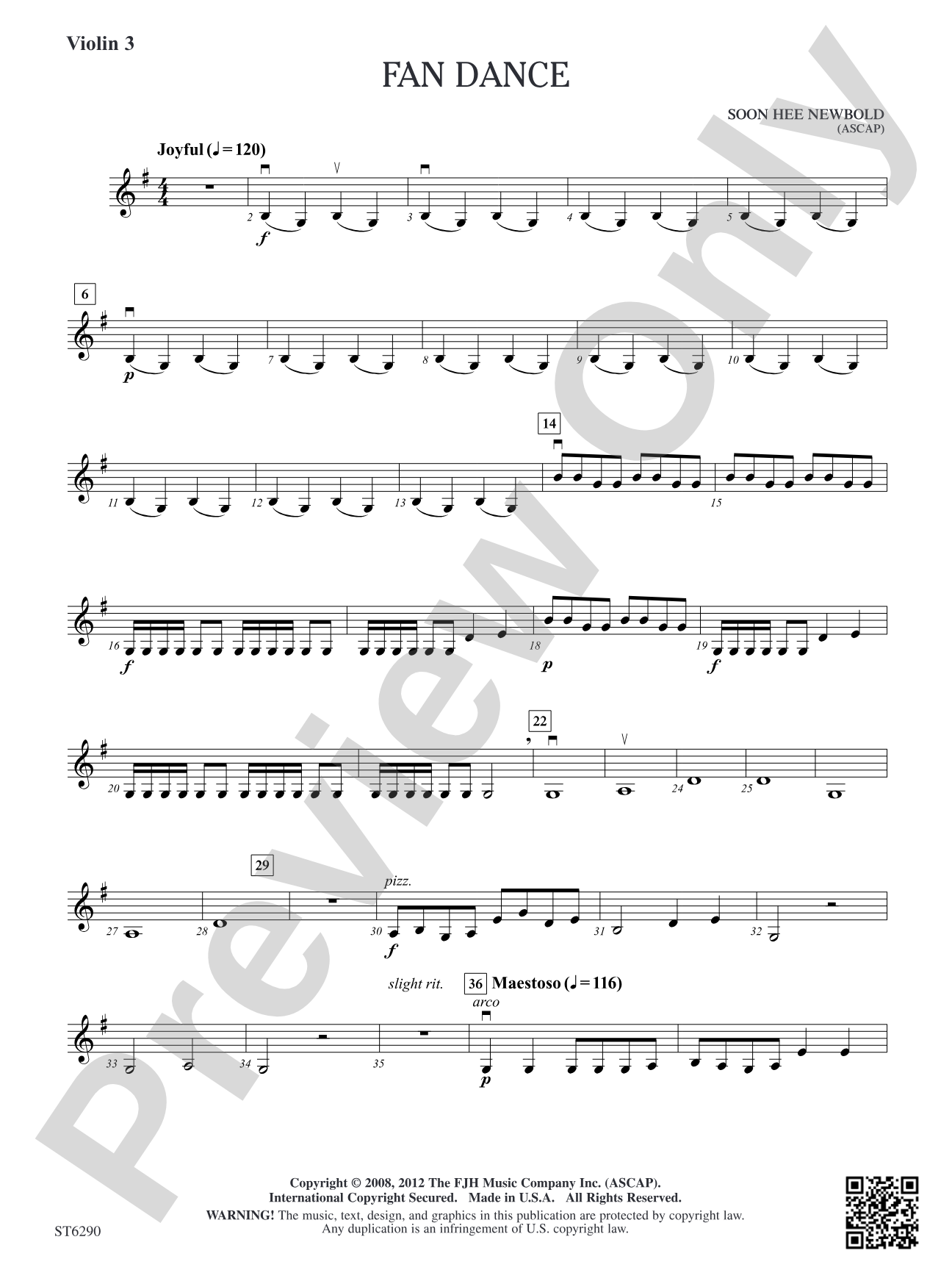 Fan Dance: Violin 3 (Viola T.C.)