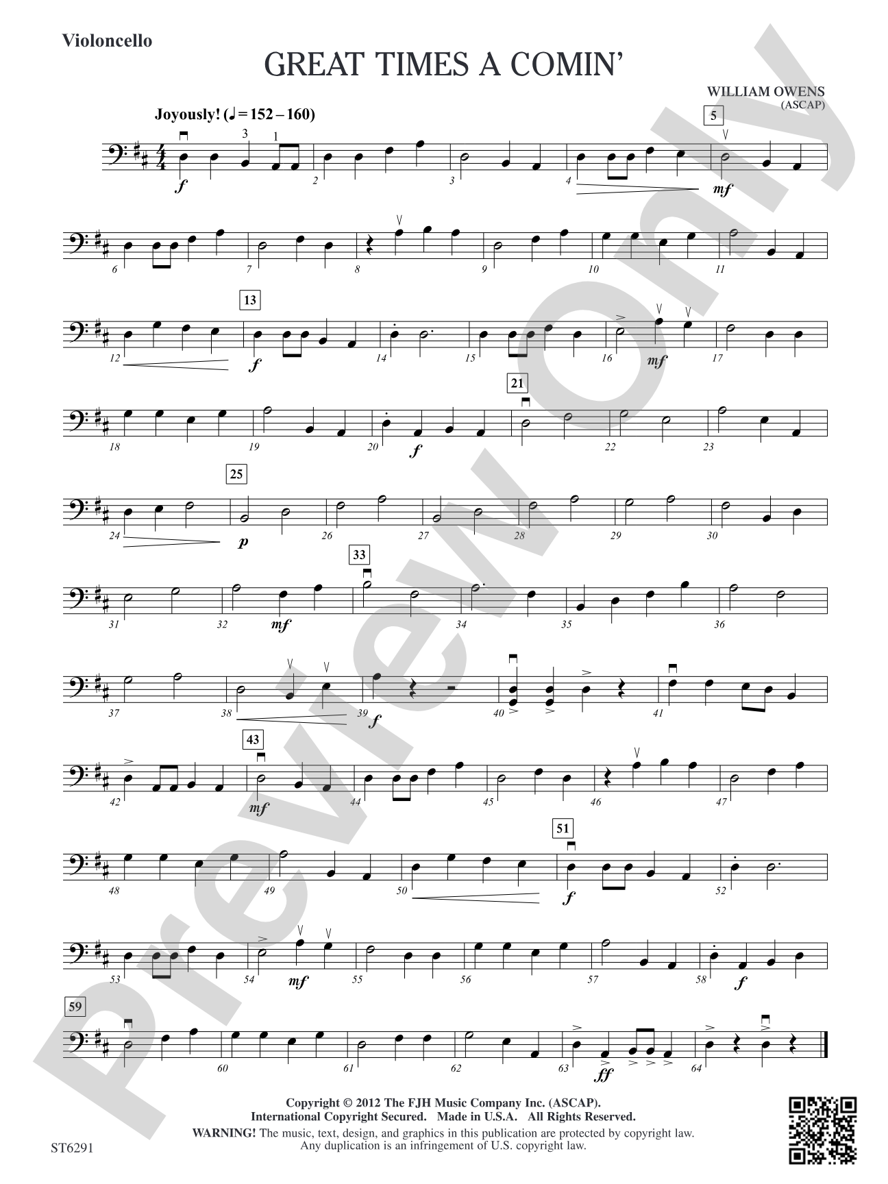 Great Times A Comin': Violoncello