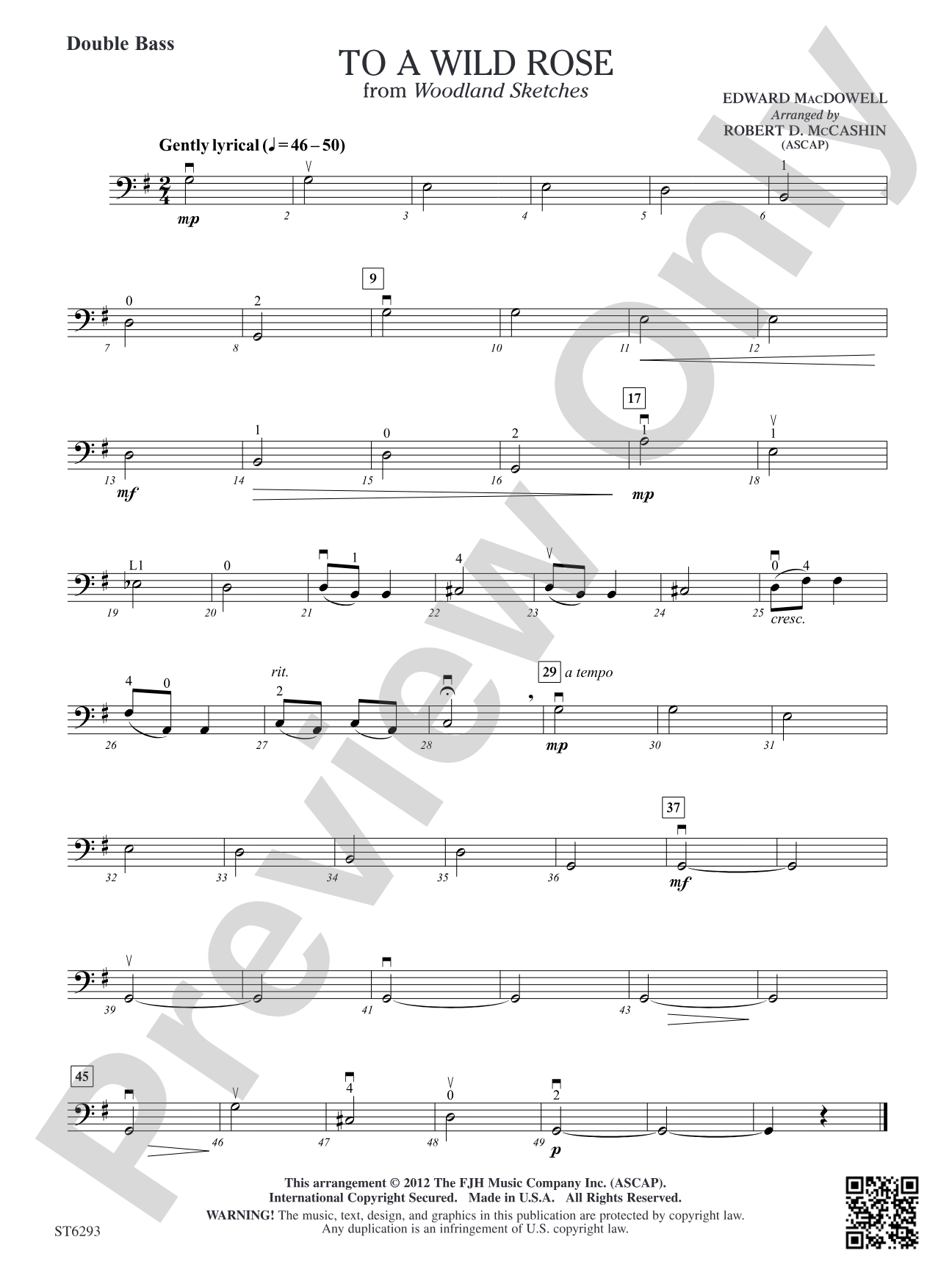 To A Wild Rose: Double Bass