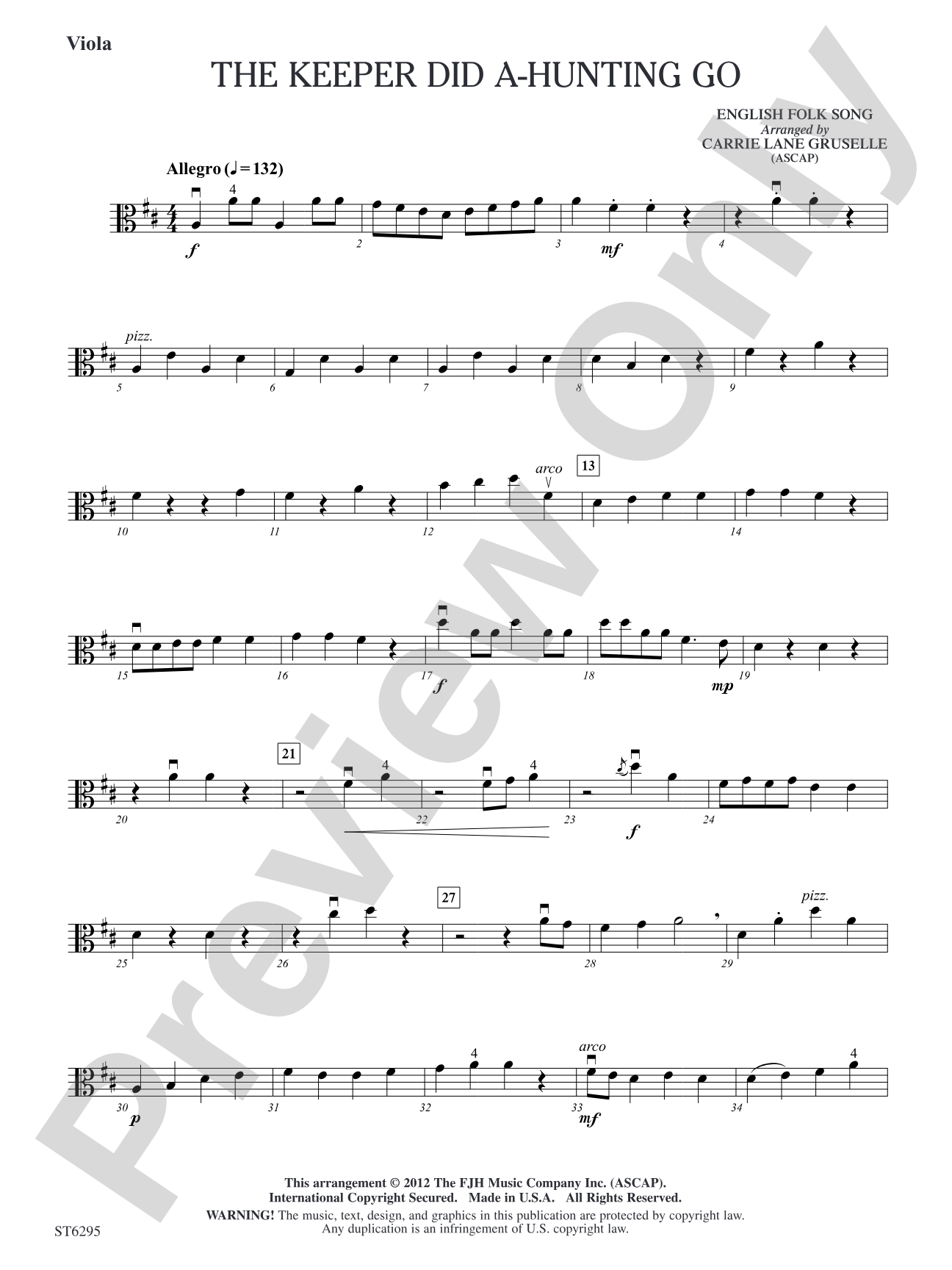 The Keeper Did A-Hunting Go: Viola