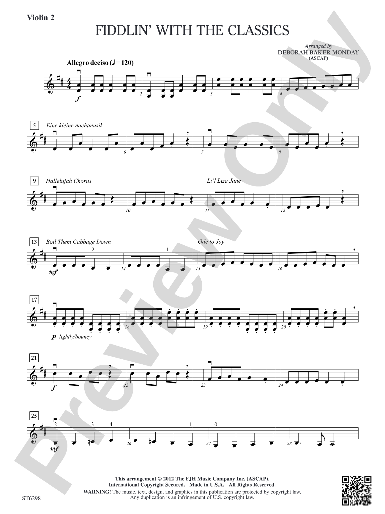 Fiddlin' with the Classics: Violin 2 (Viola T.C.)