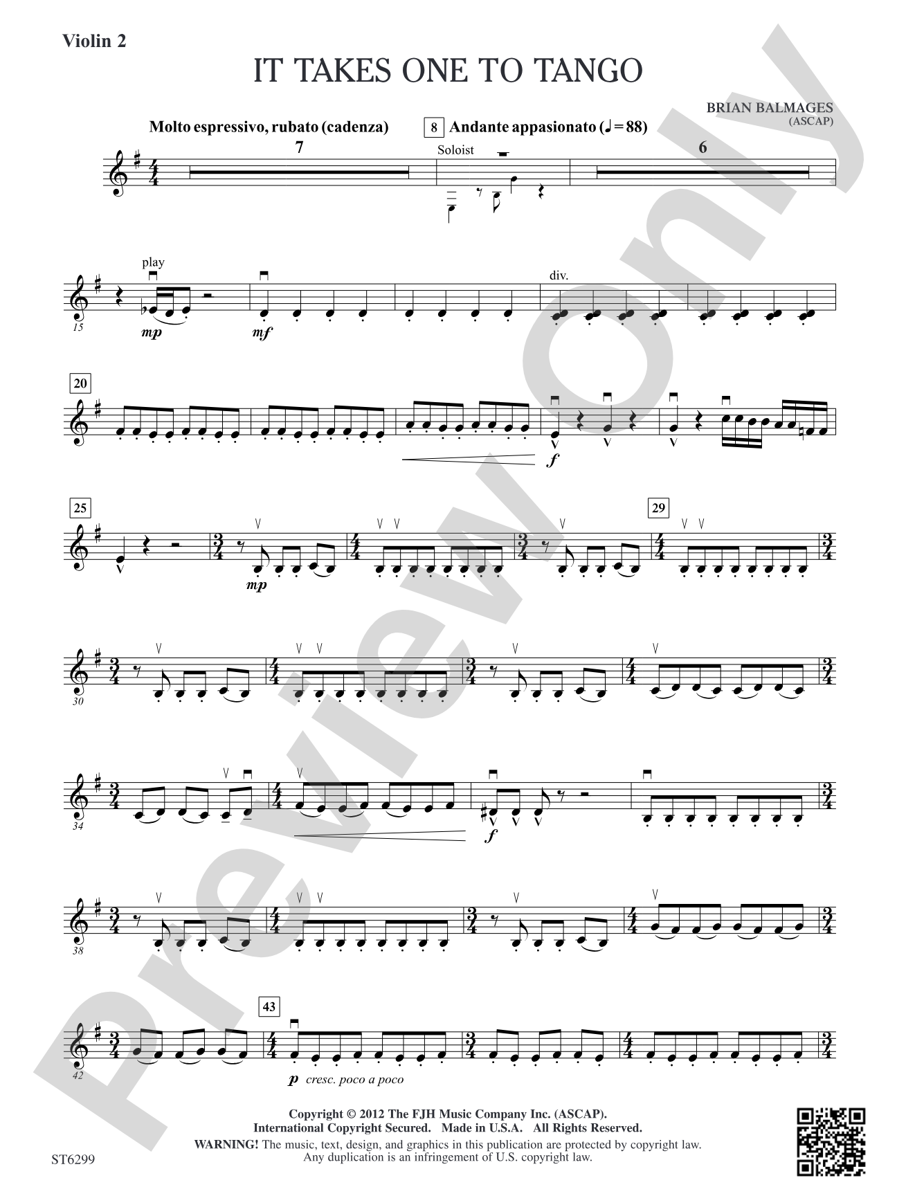 It Takes One to Tango: Violin 2
