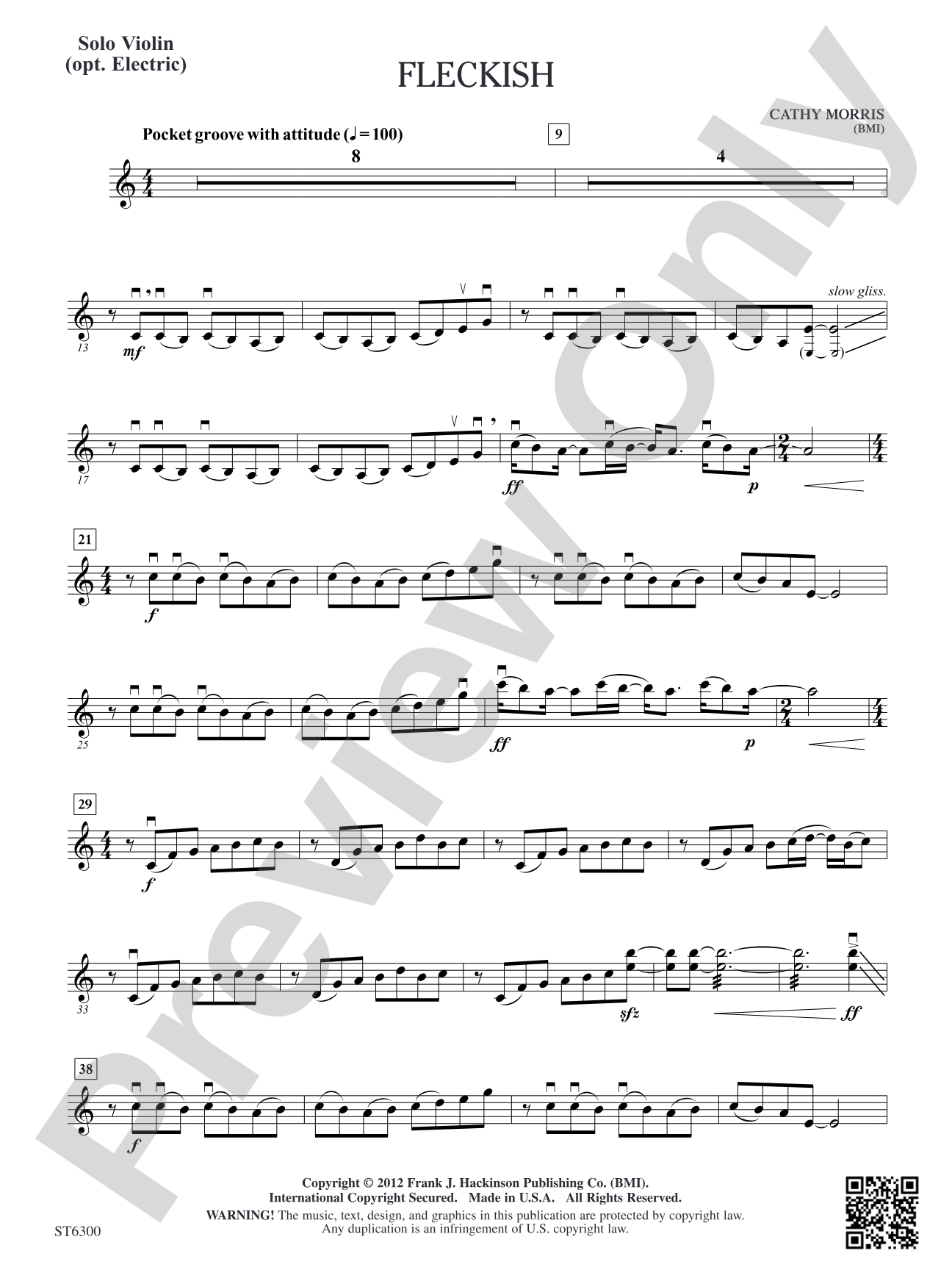 Fleckish: Solo Violin (opt. Electric)