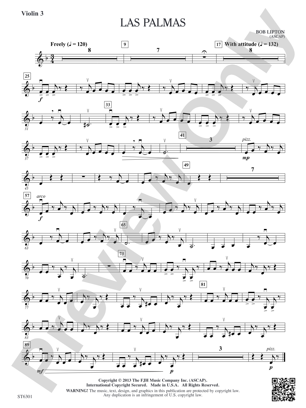 Las Palmas: Violin 3 (Viola T.C.)