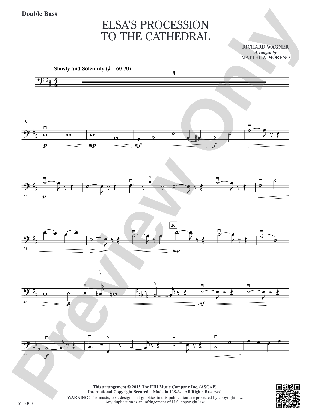 Elsa's Procession to the Cathedral: Double Bass