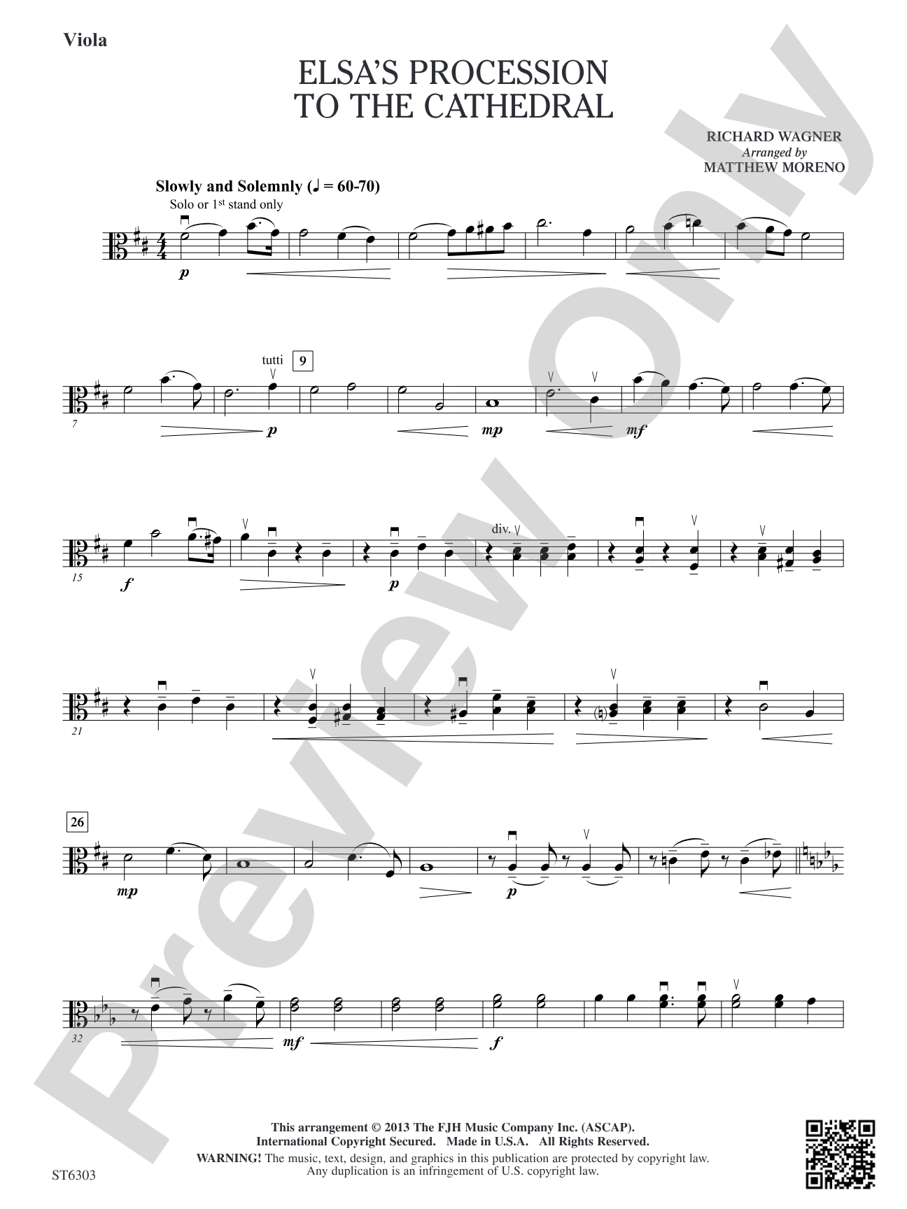 Elsa's Procession to the Cathedral: Viola