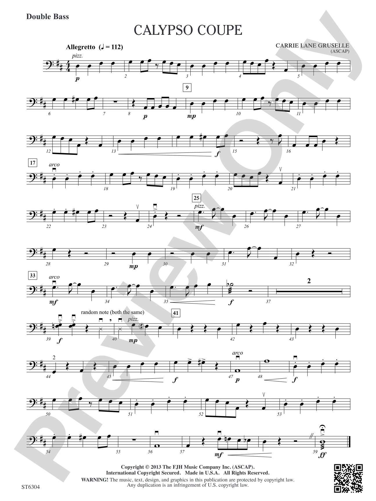 Calypso Coupe: Double Bass