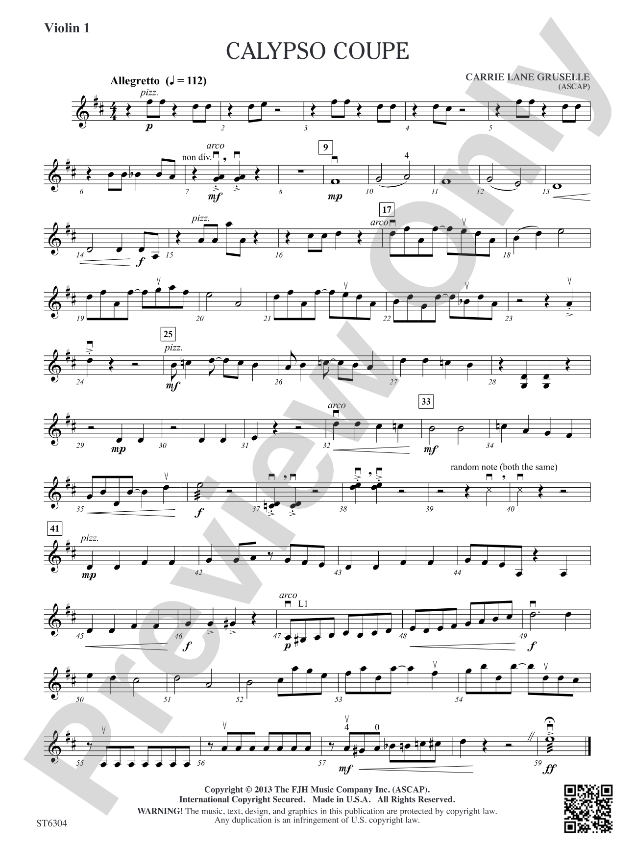 Calypso Coupe: Violin 1