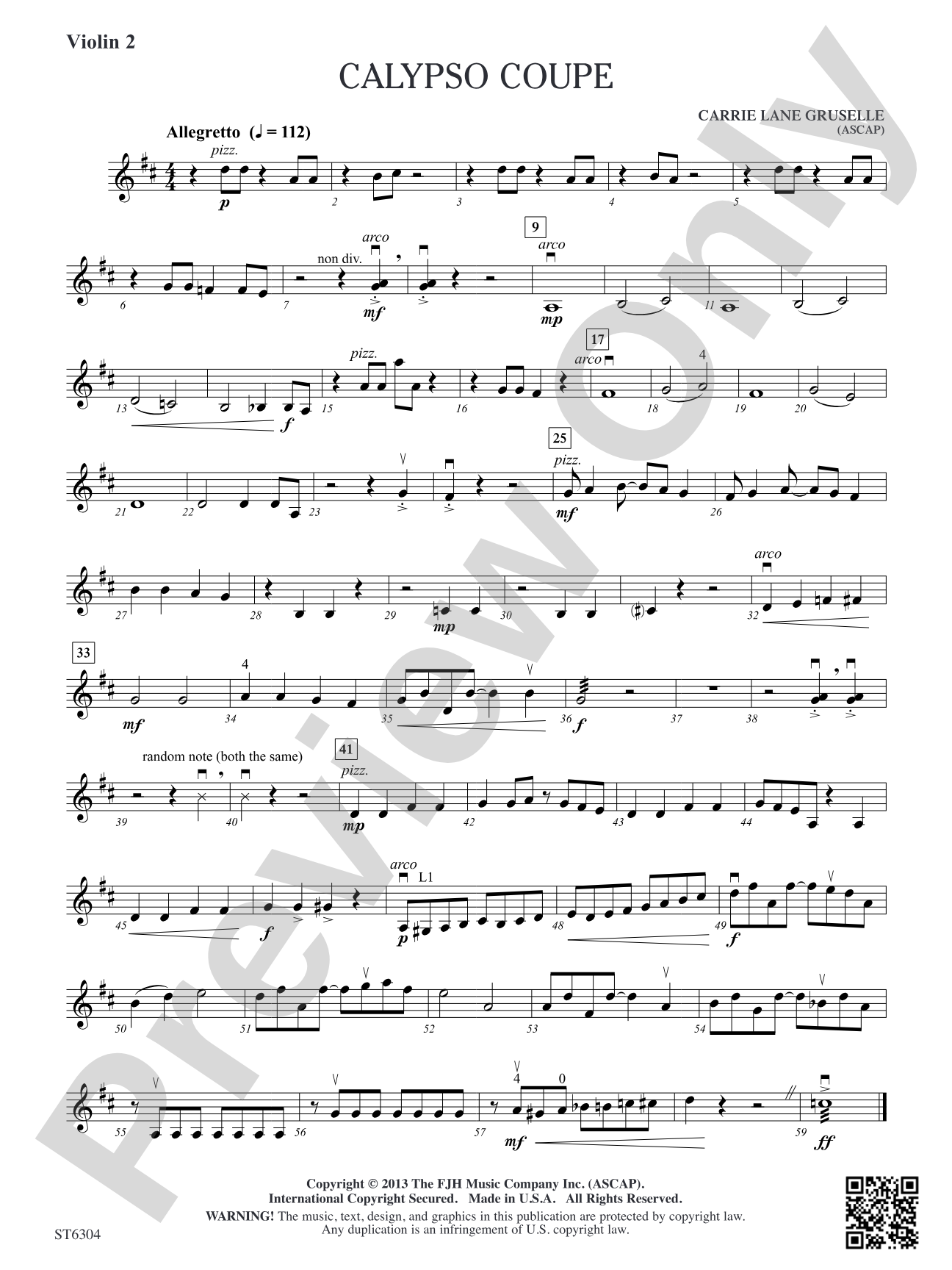 Calypso Coupe: Violin 2