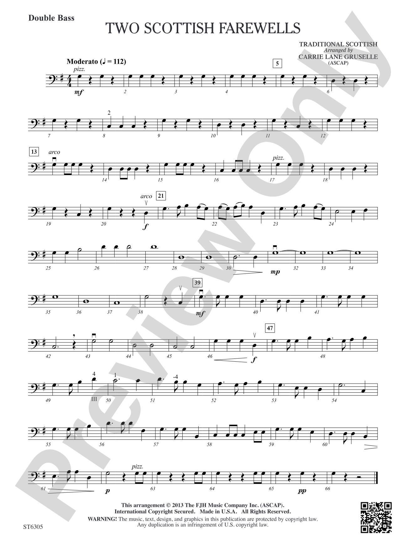 Two Scottish Farewells: Double Bass