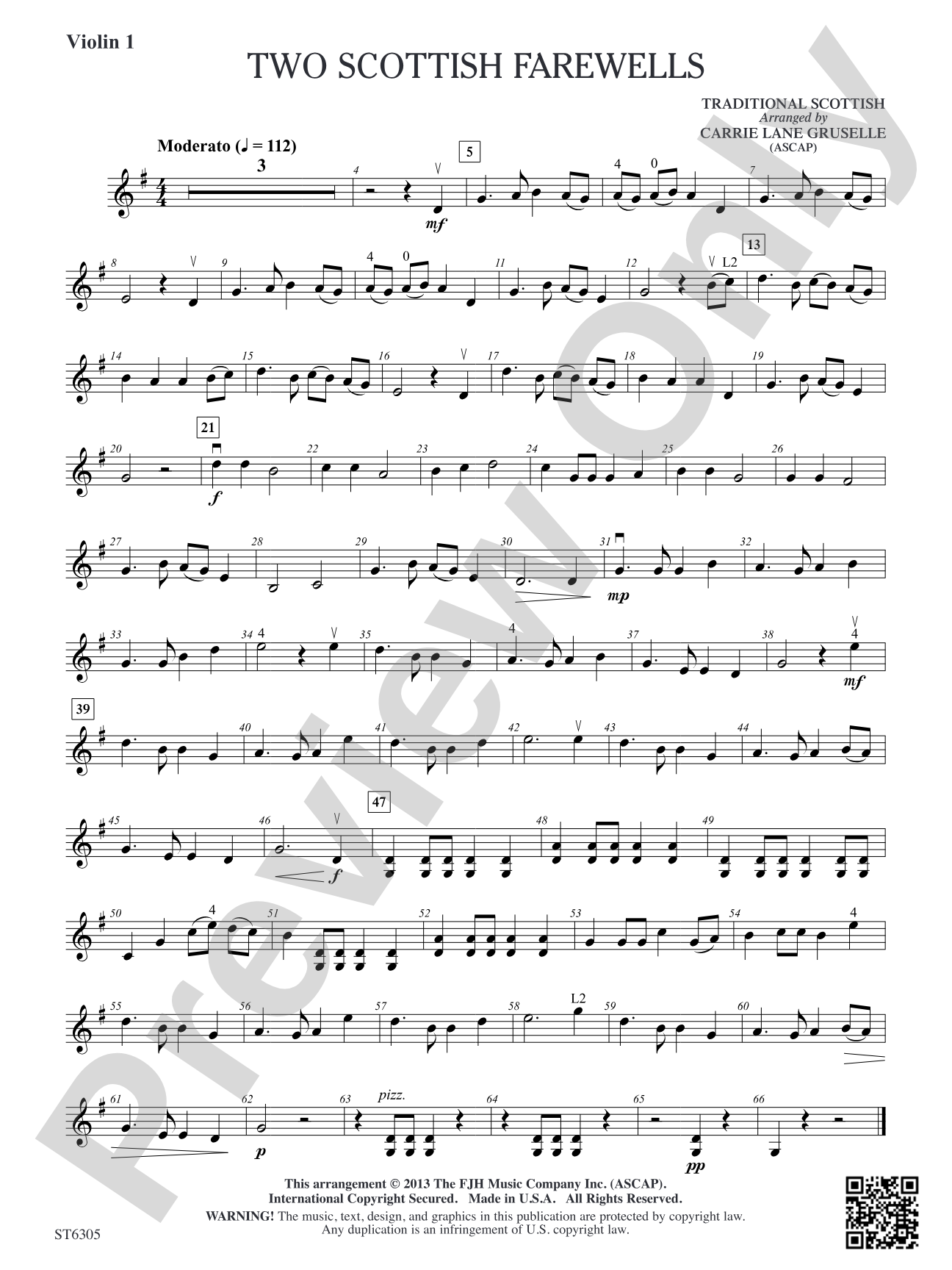 Two Scottish Farewells: Violin 1