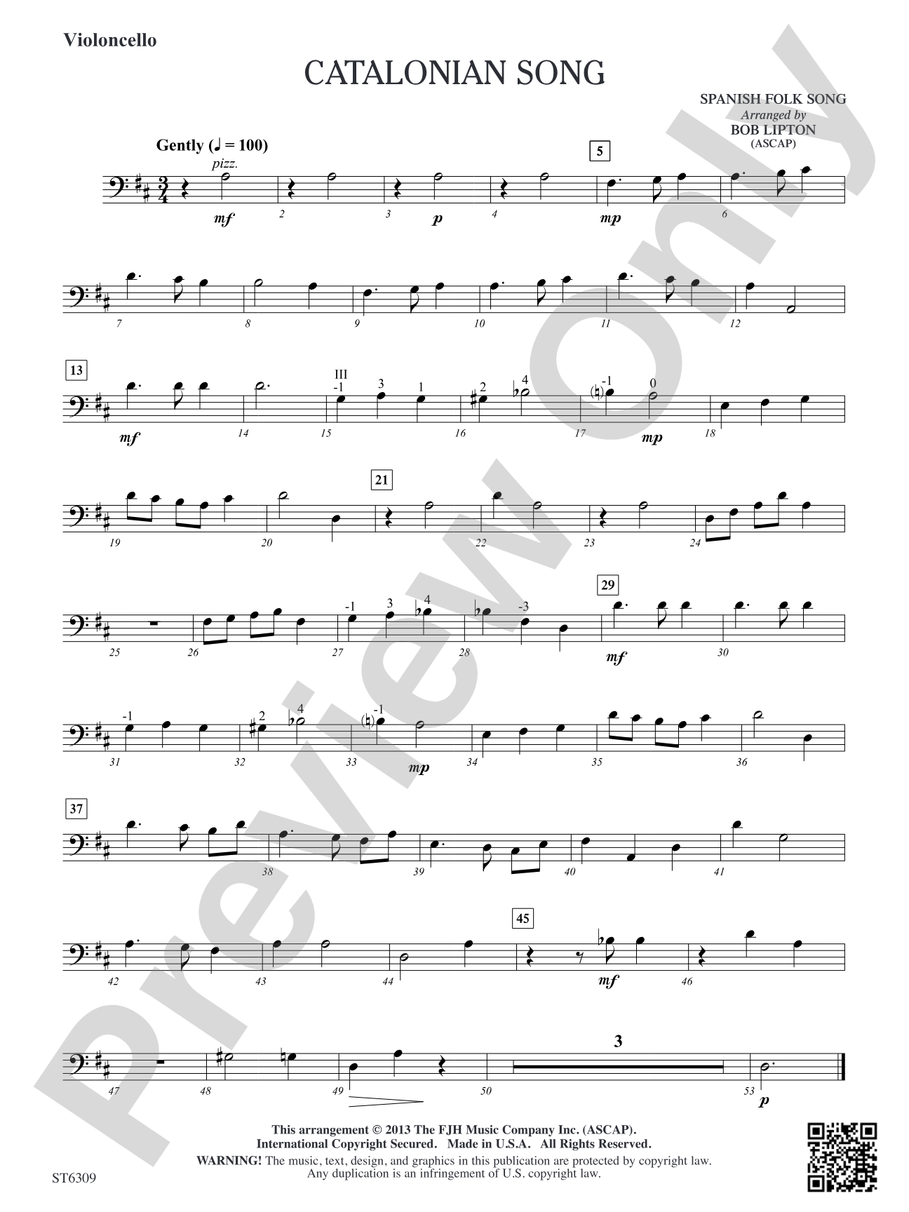Catalonian Song: Violoncello