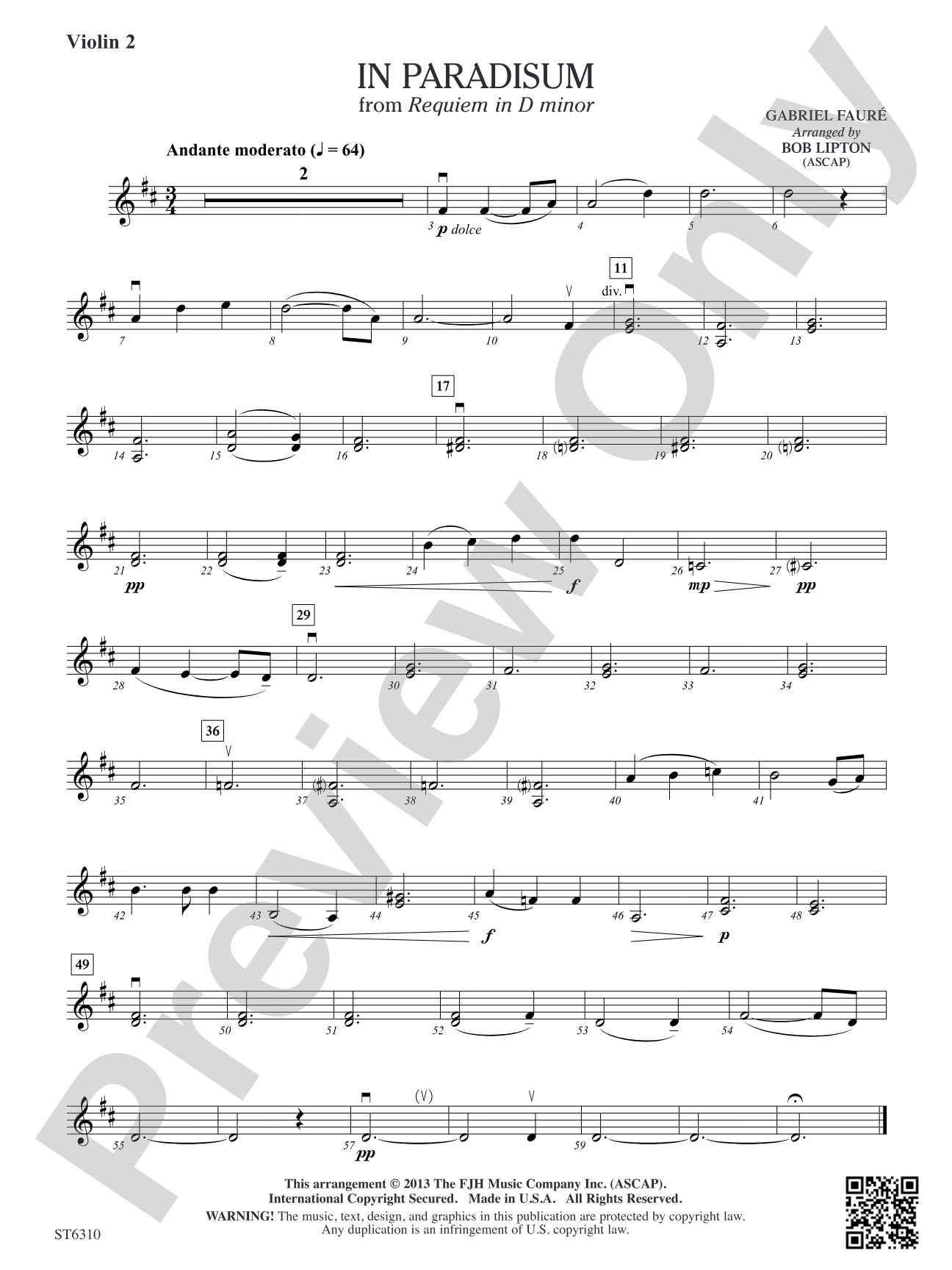 In Paradisum: Violin 2
