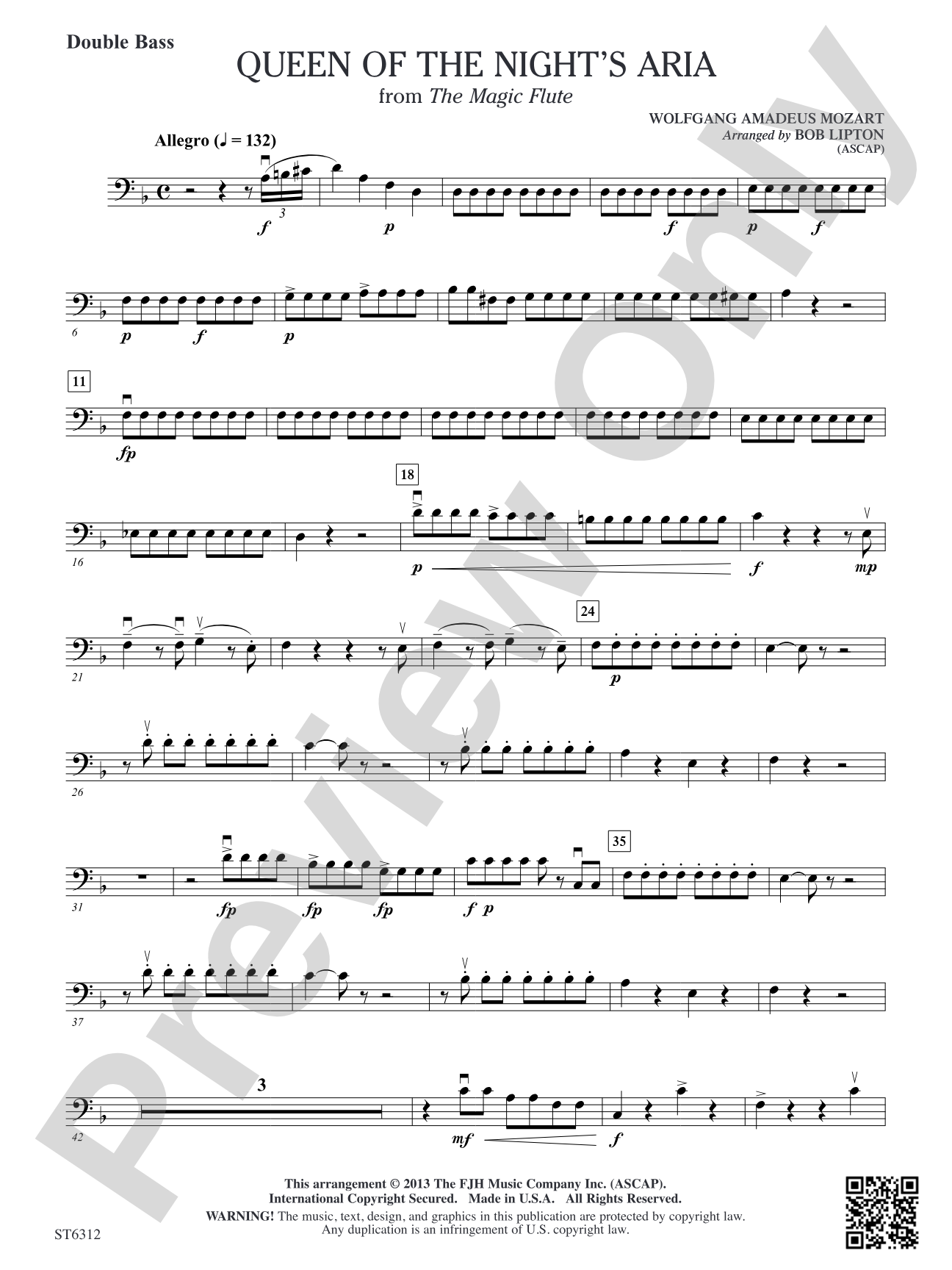 Queen of the Night's Aria: Double Bass