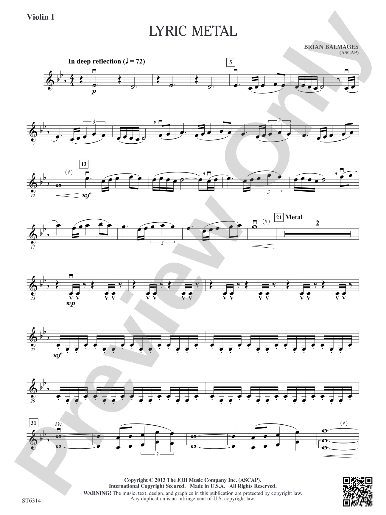 Lyric Metal: Violin 1