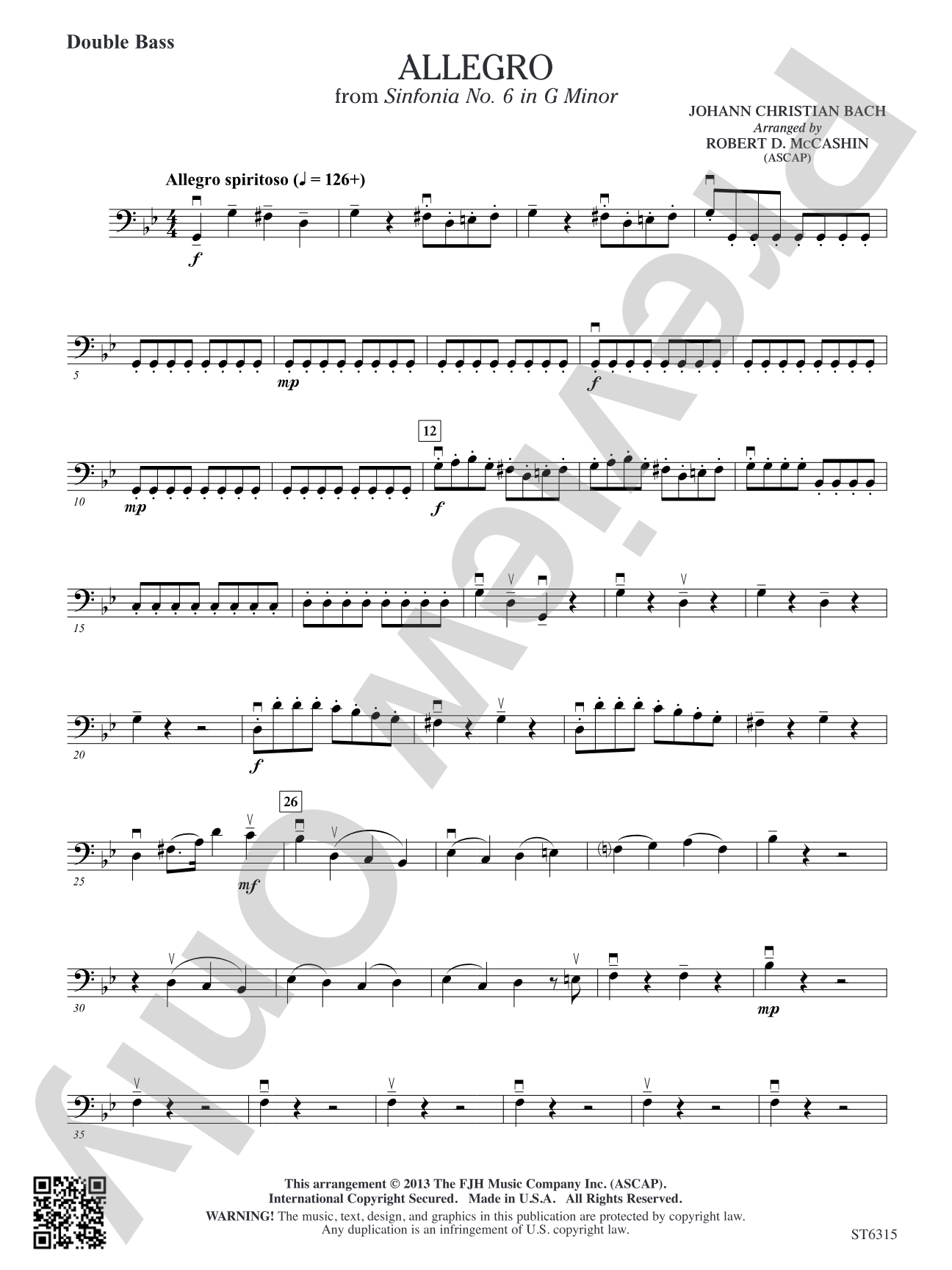 Allegro from Sinfonia No. 6: Double Bass