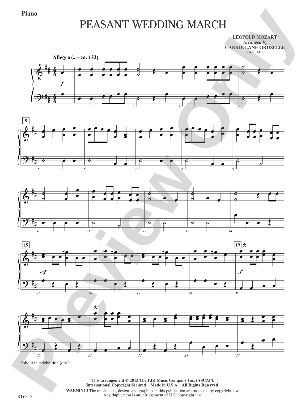 Peasant Wedding March: Piano