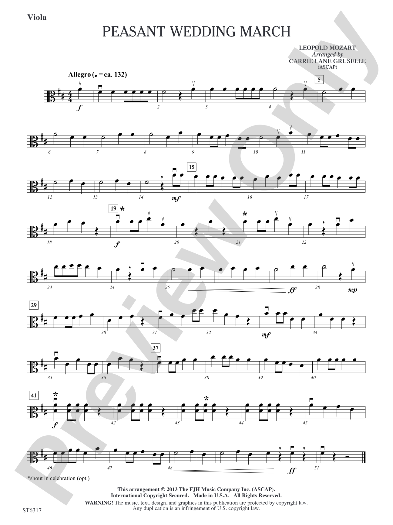 Peasant Wedding March: Viola