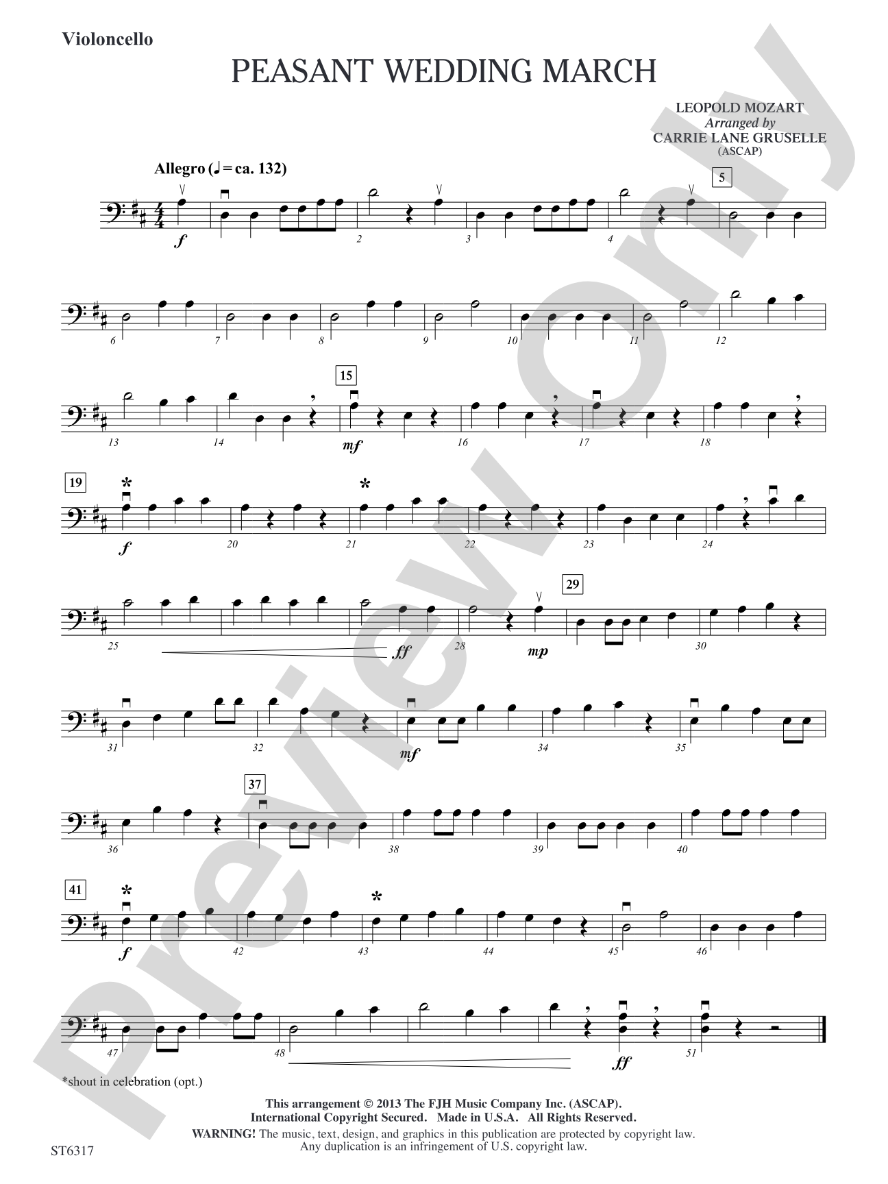 Peasant Wedding March: Violoncello