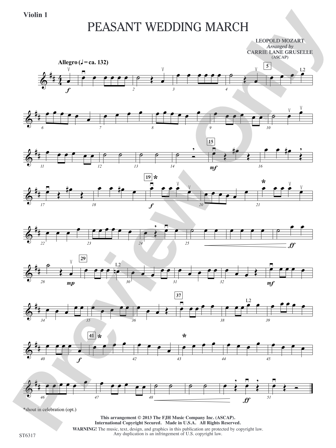 Peasant Wedding March: Violin 1
