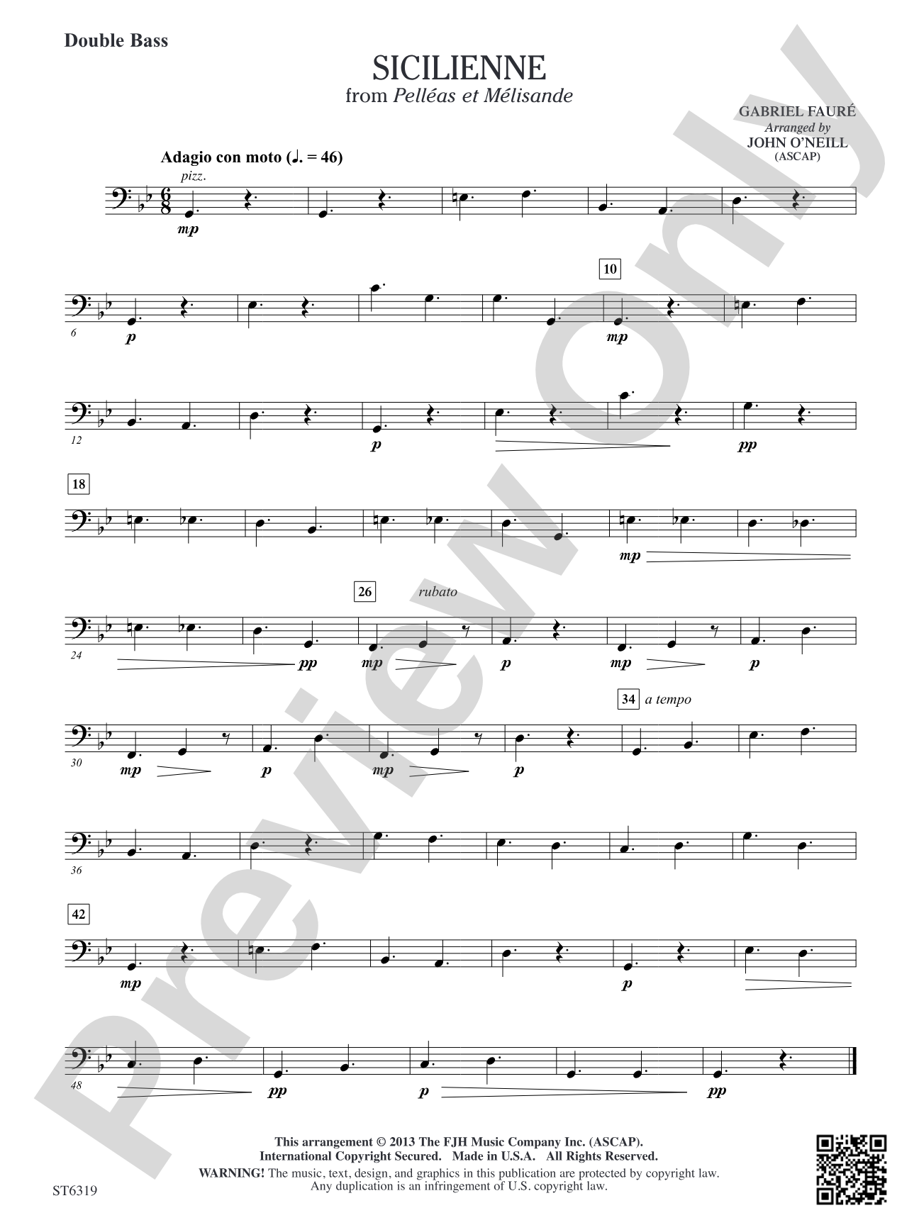 Sicilienne: Double Bass