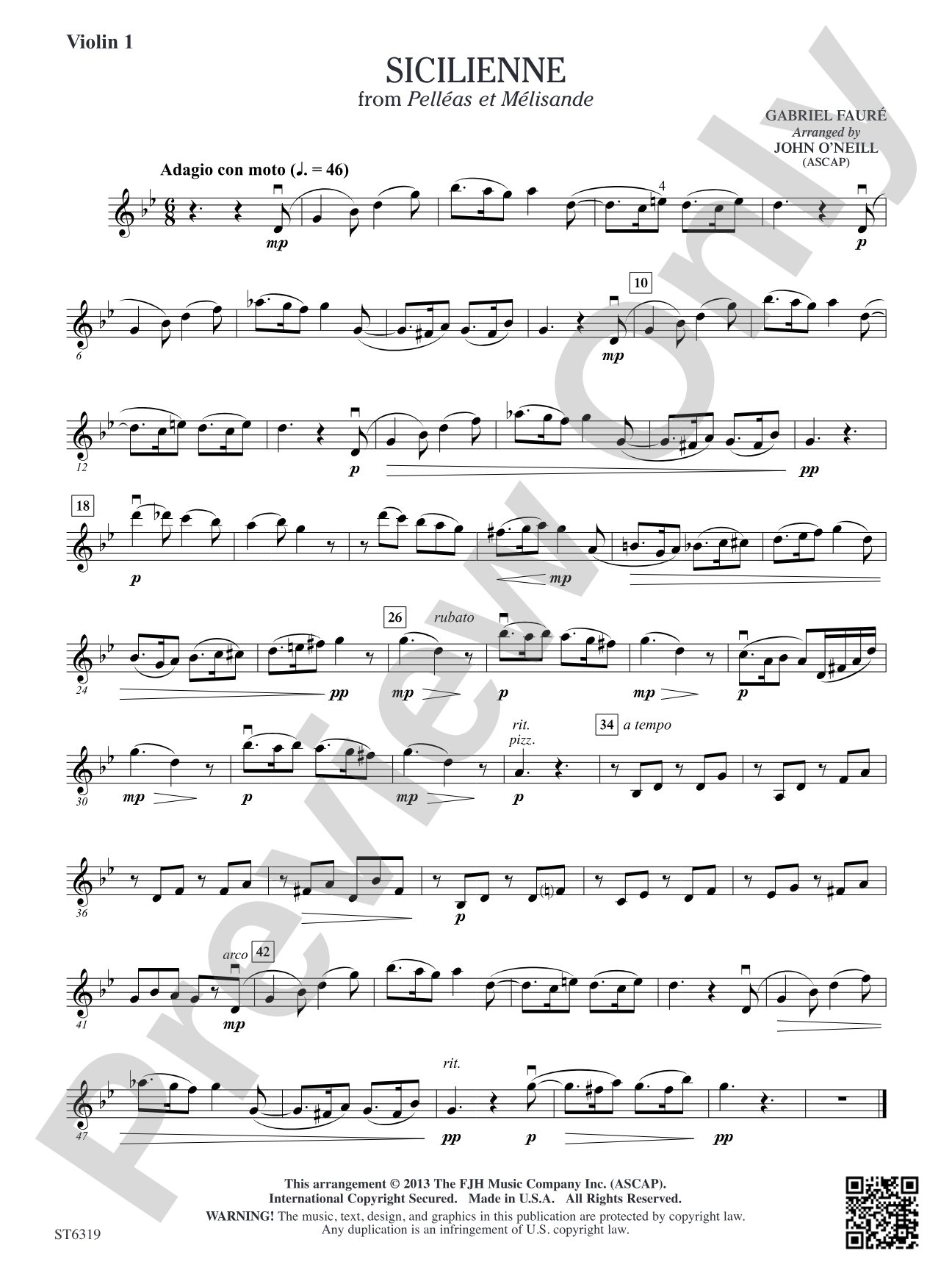 Sicilienne: Violin 1