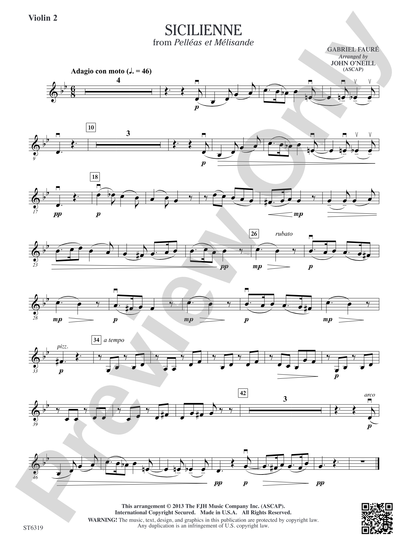 Sicilienne: Violin 2